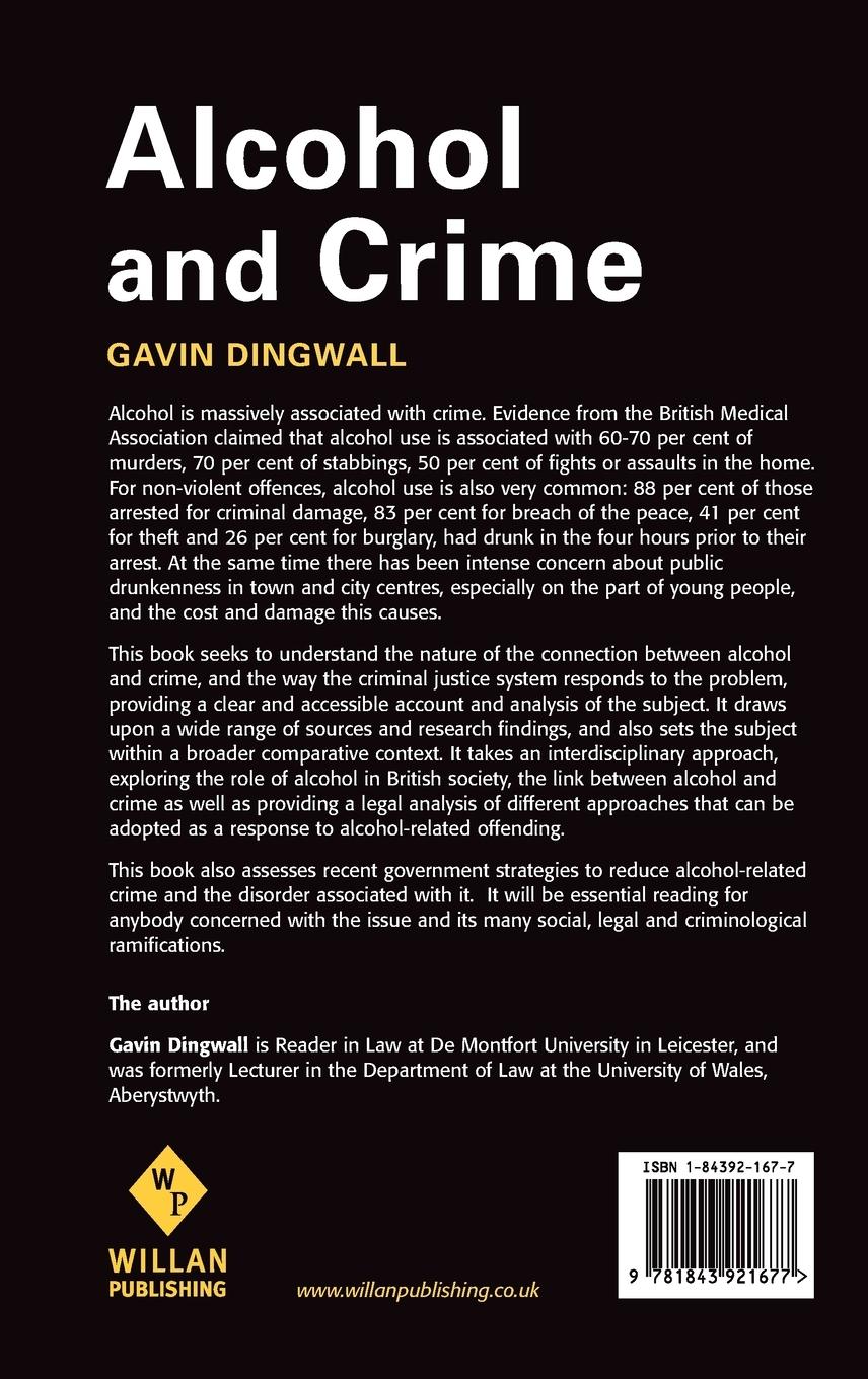 Rückseitencover Alcohol and Crime