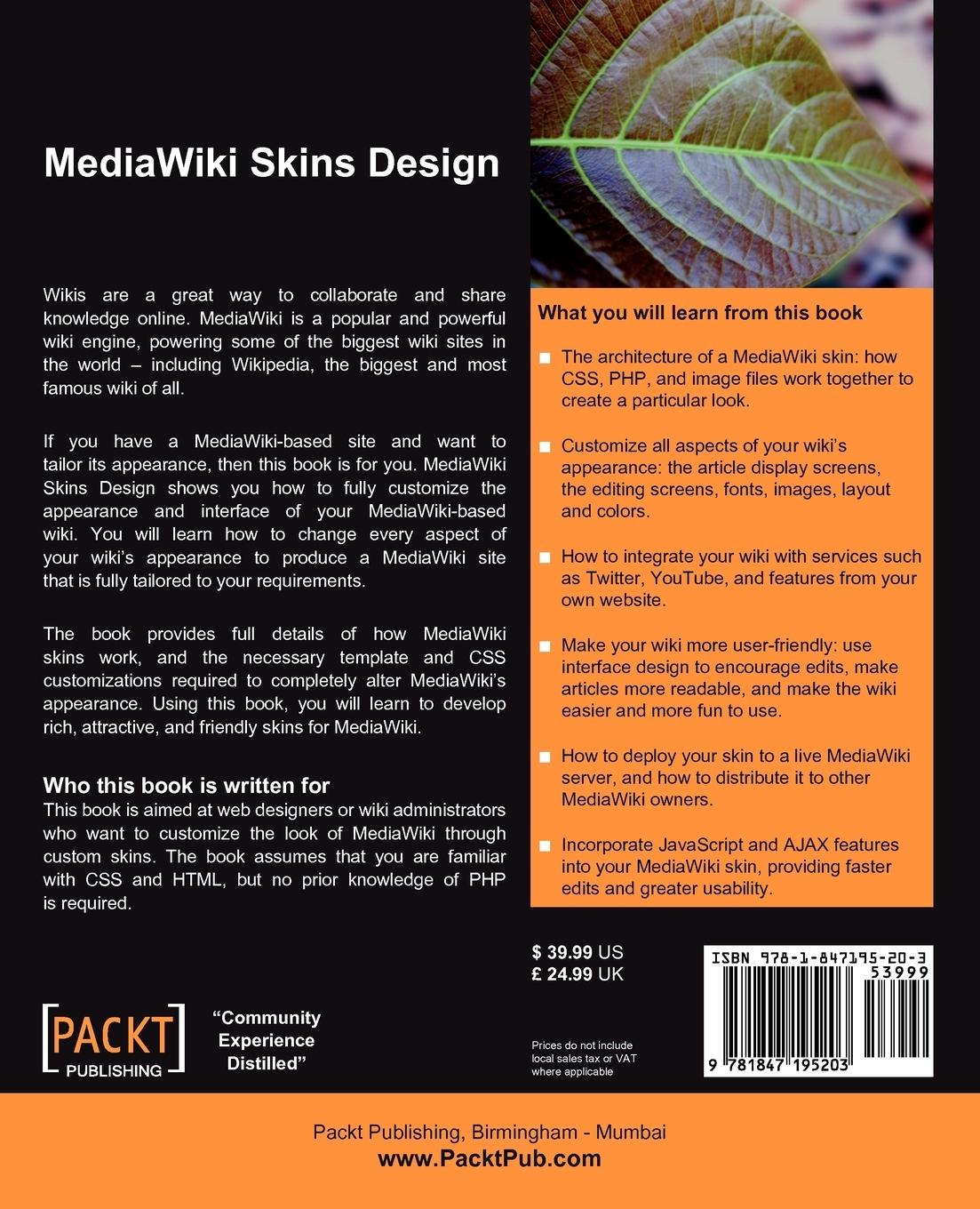 Rückseitencover Mediawiki Skins Design