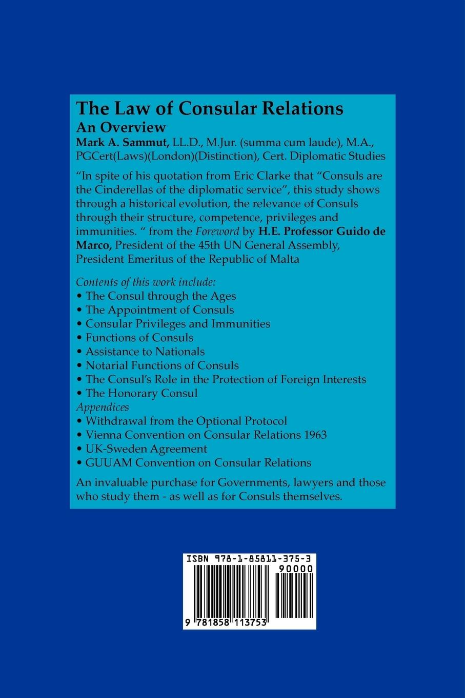 Rückseitencover The Law of Consular Relations