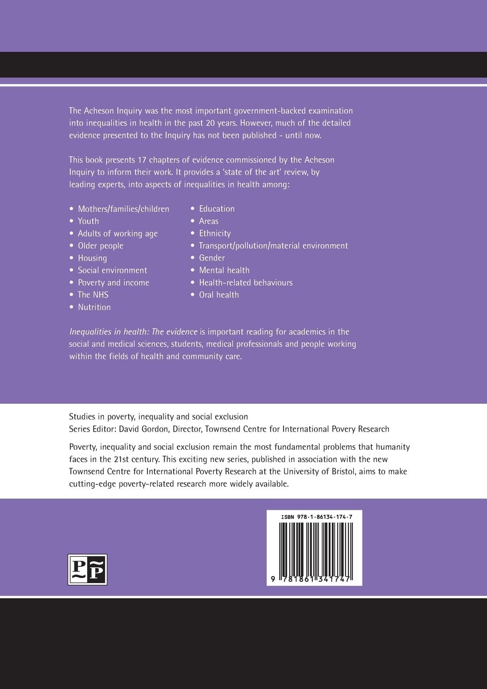 Rückseitencover Inequalities in health