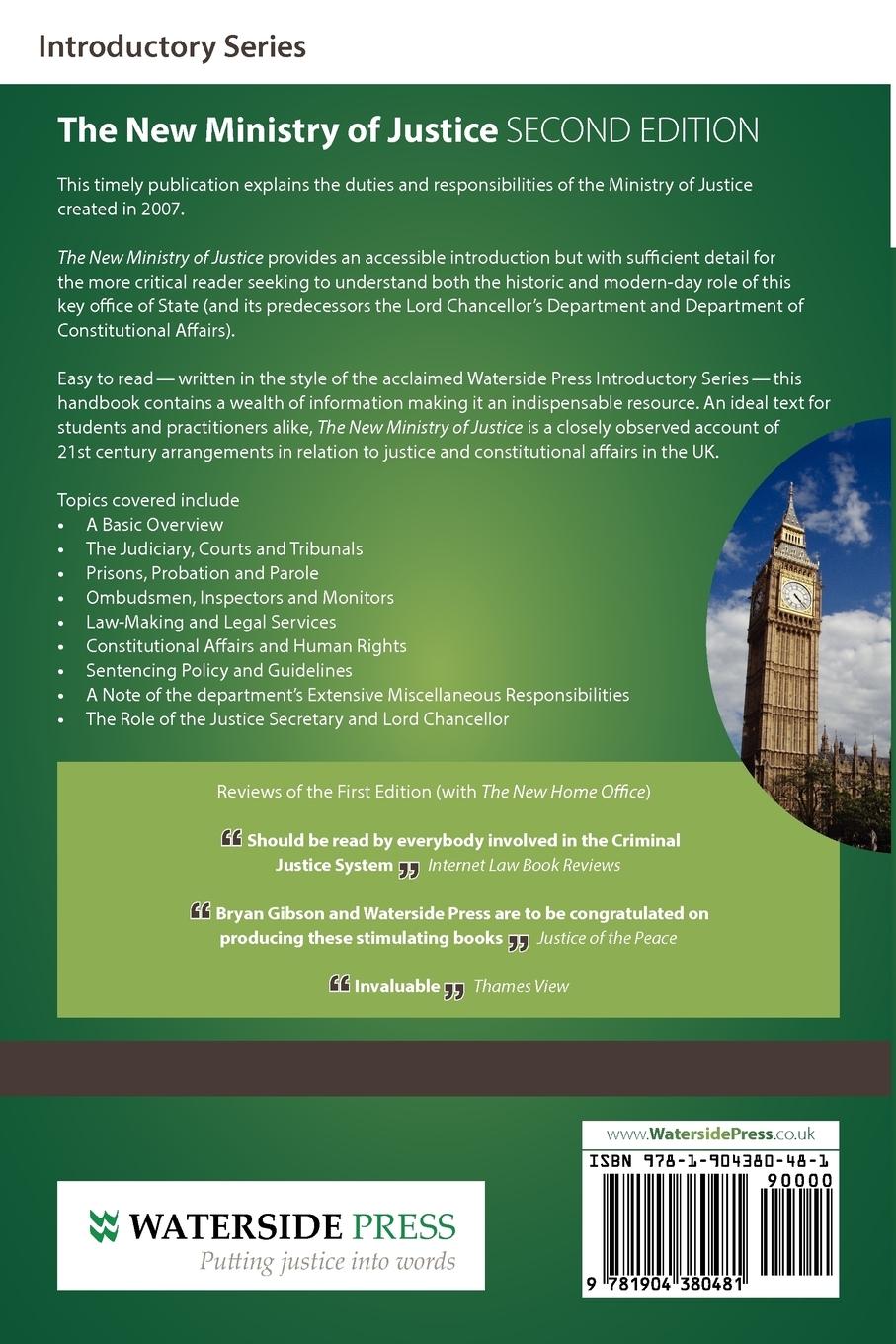 Rückseitencover The New Ministry of Justice