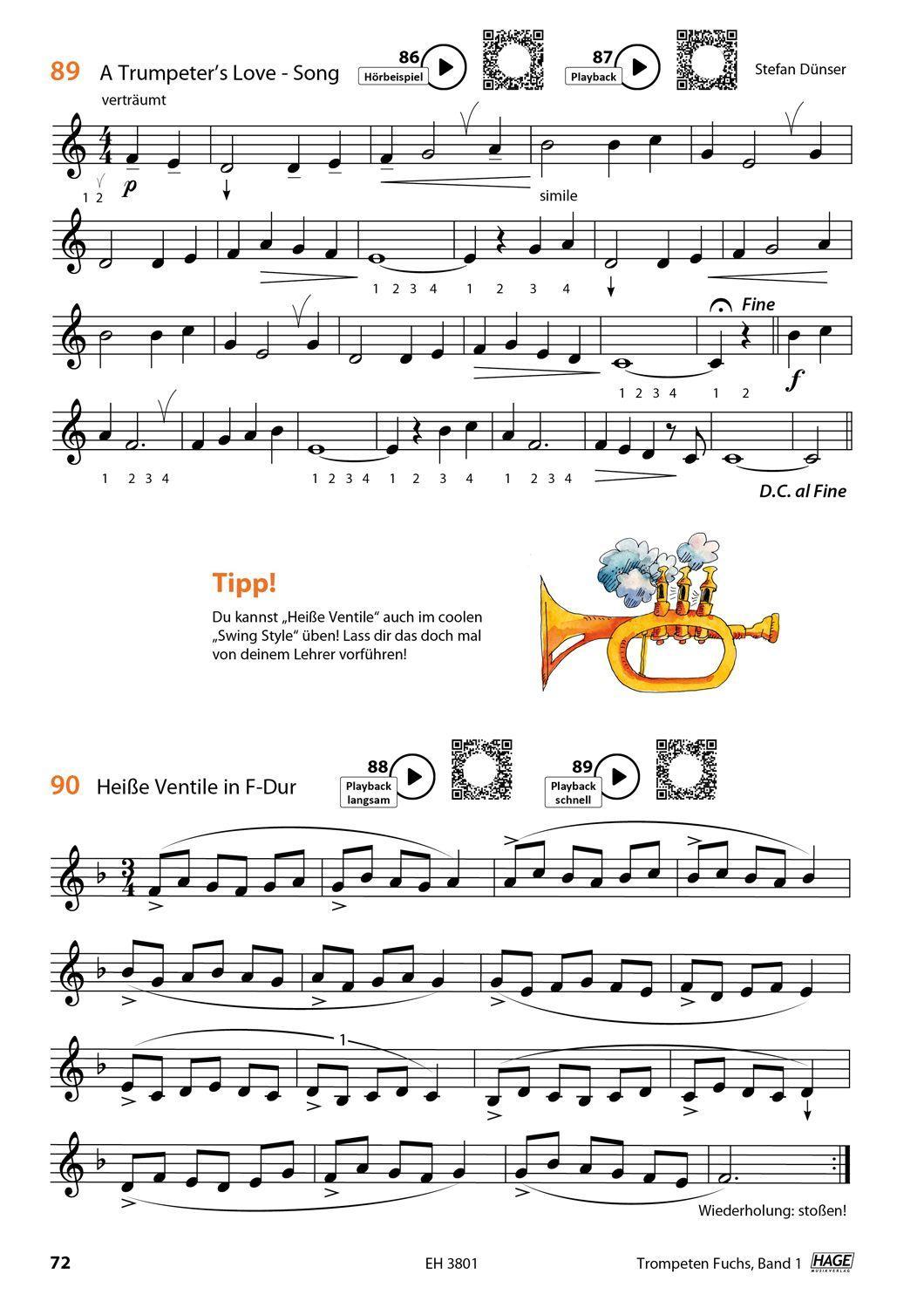Beispielinhalt (Bild) Trompeten Fuchs Band 1
