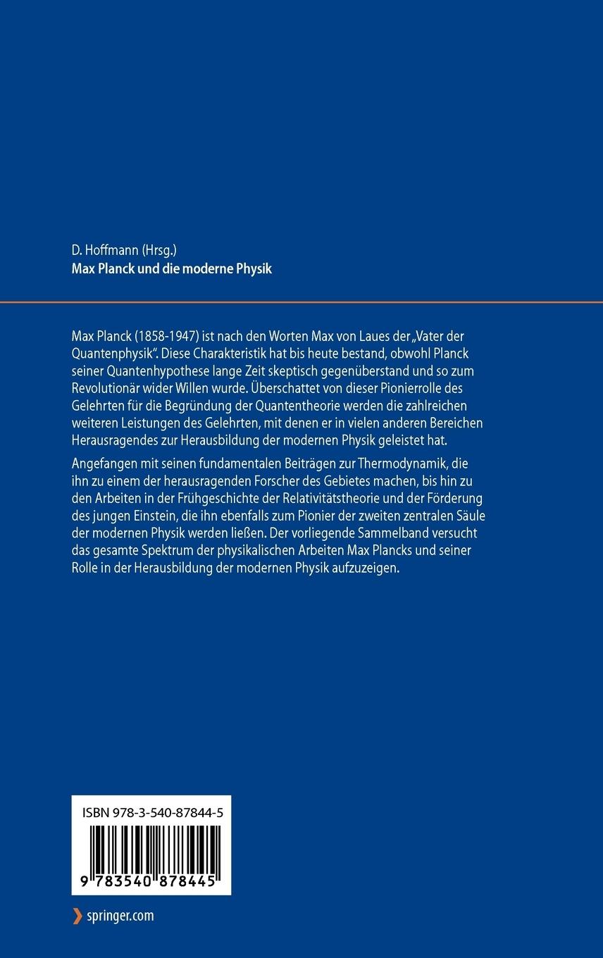 Rückseitencover Max Planck und die moderne Physik