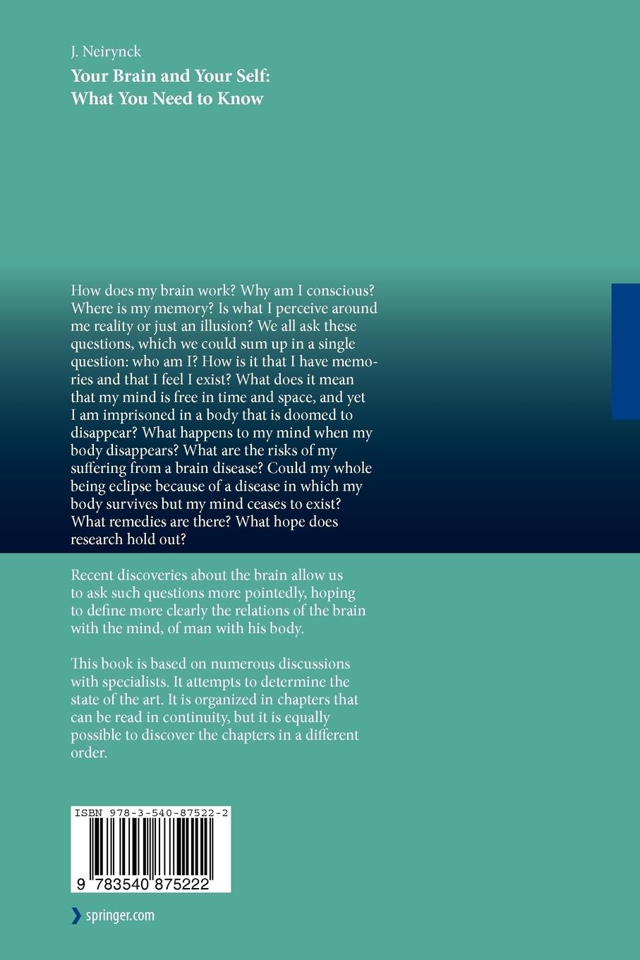 Rückseitencover Your Brain and Your Self: What You Need to Know