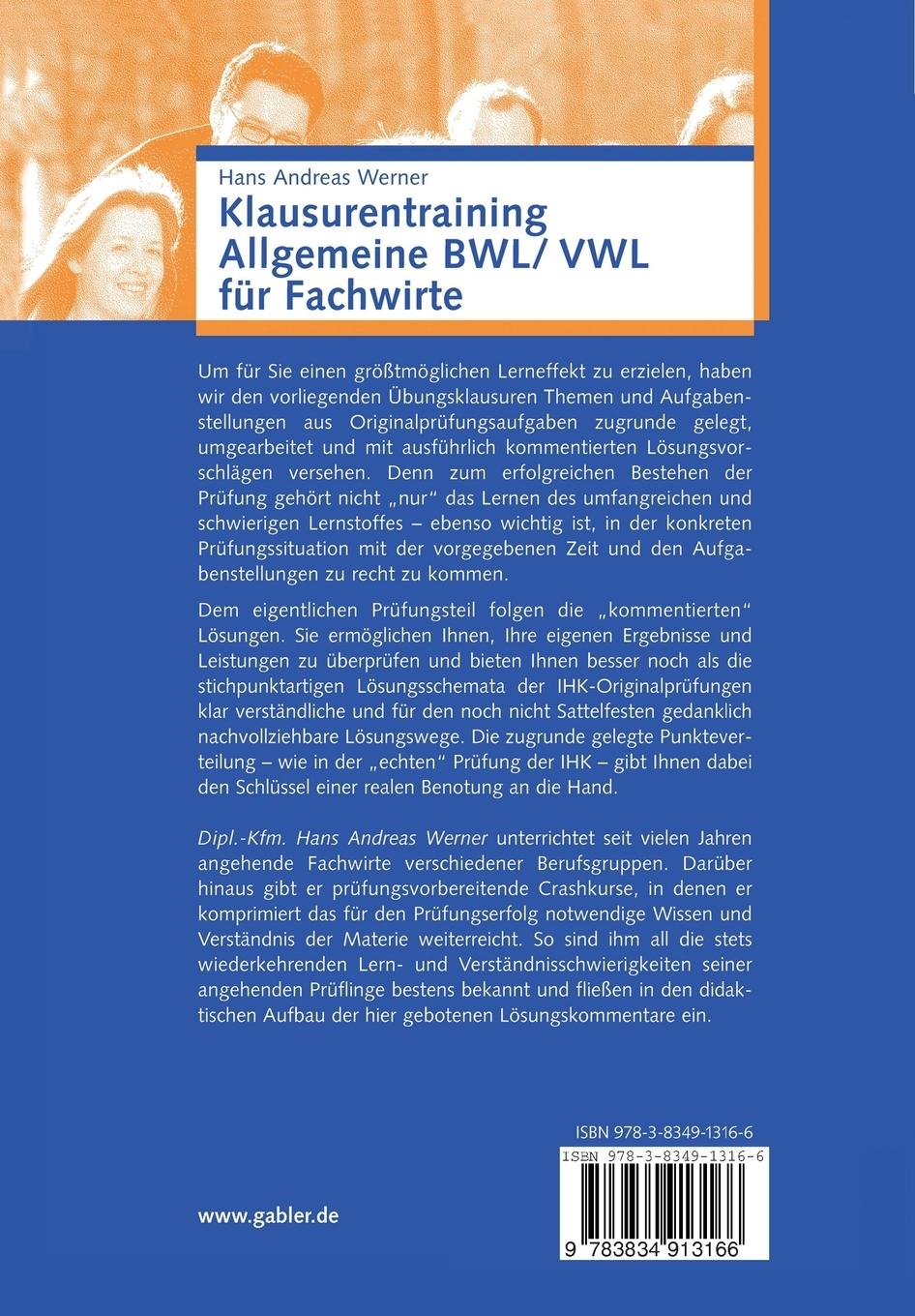 Rückseitencover Klausurentraining Allgemeine BWL/VWL für Fachwirte