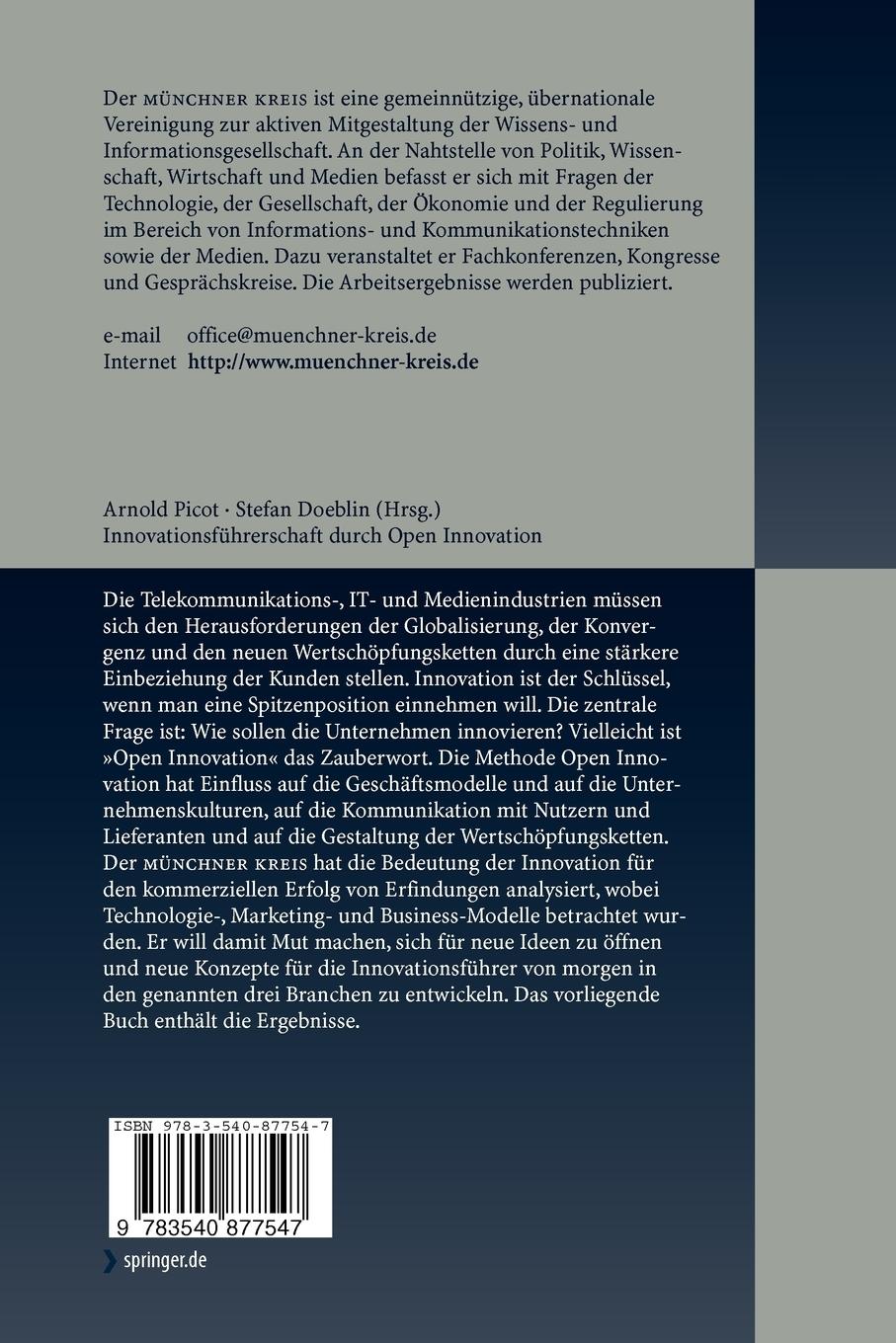 Rückseitencover Innovationsführerschaft durch Open Innovation
