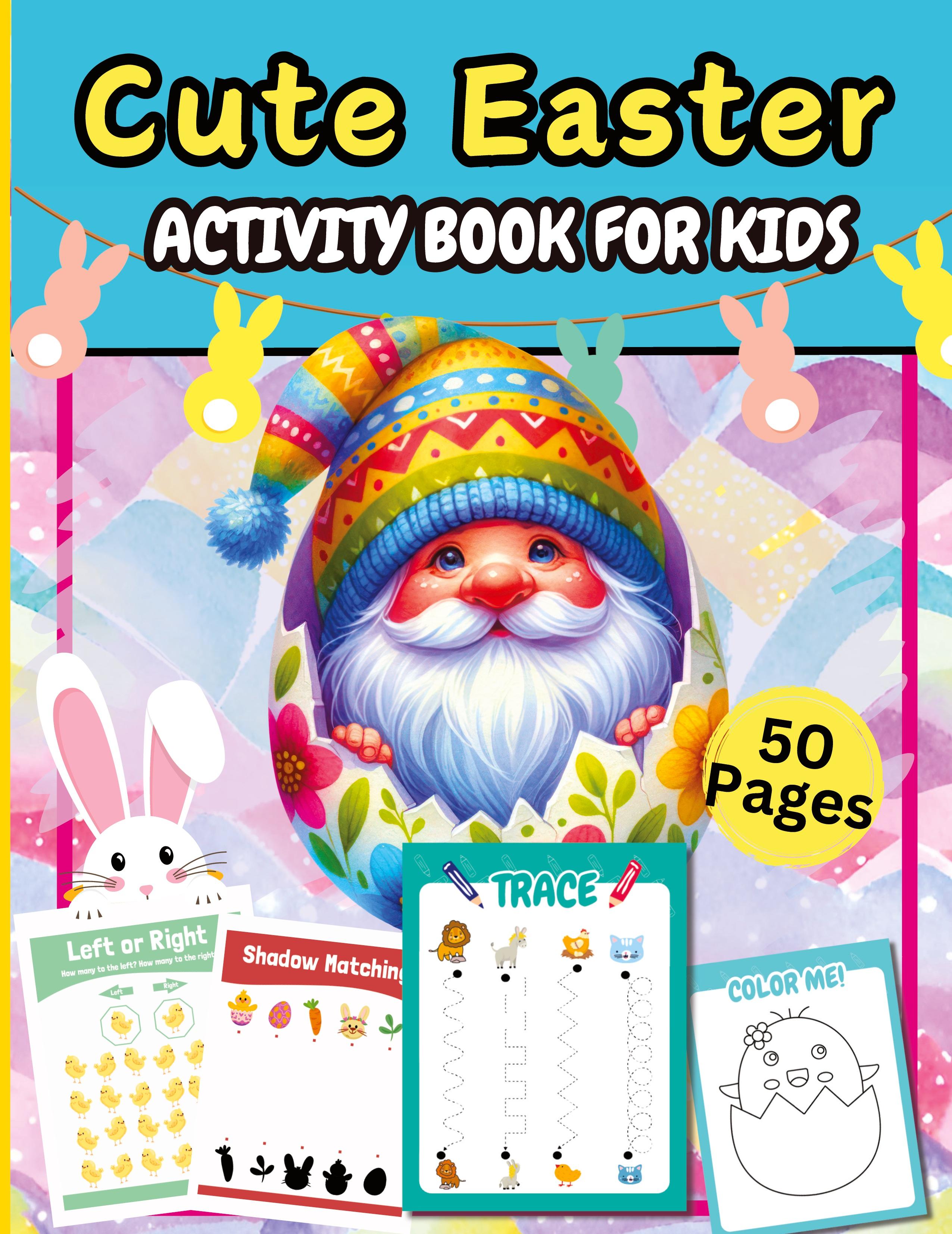 Vorderes Coverbild Cute Easter Activity Pages 50 Pages