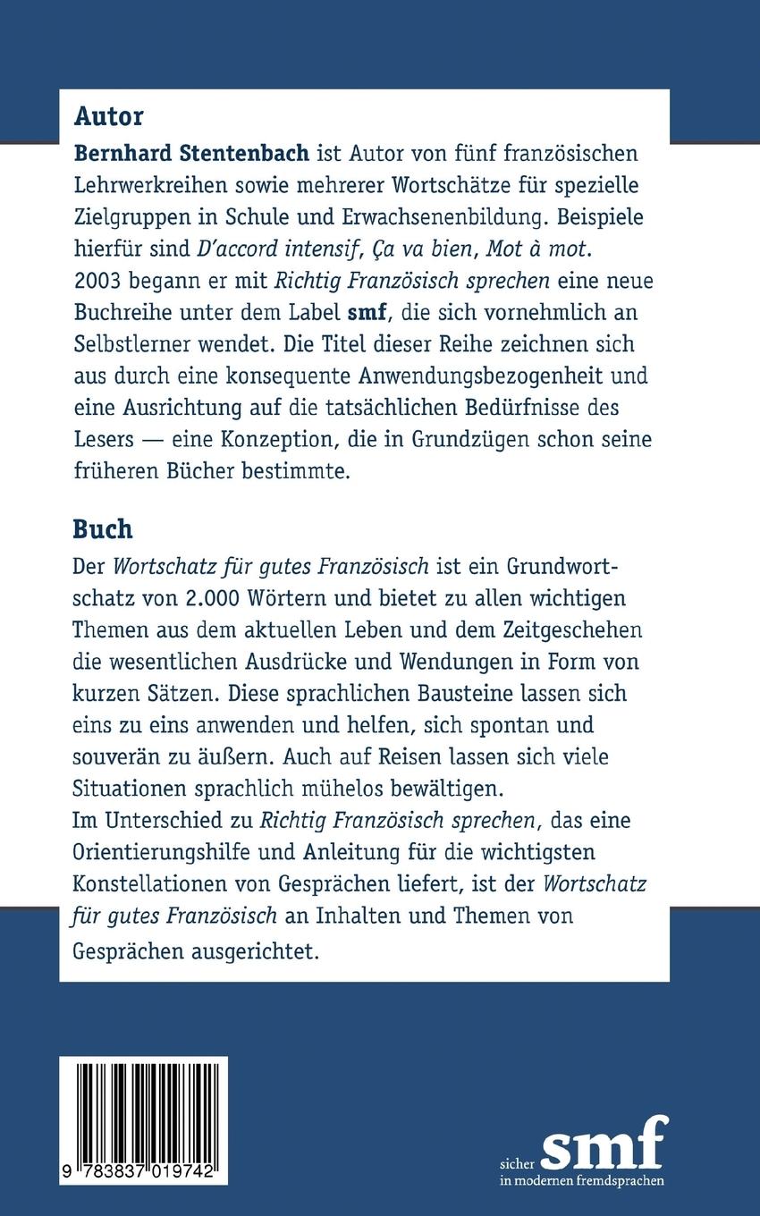 Rückseitencover Wortschatz für gutes Französisch