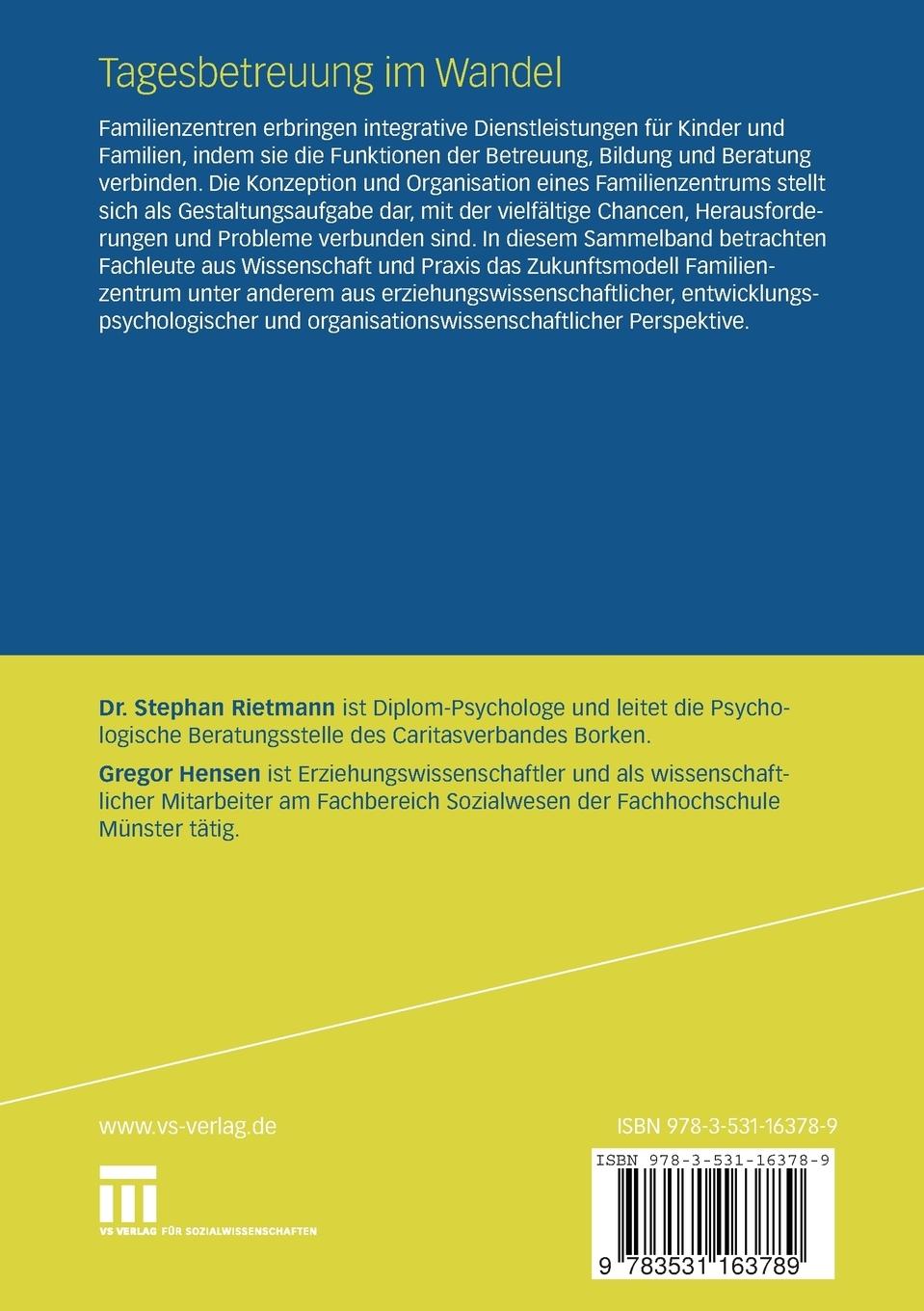 Rückseitencover Tagesbetreuung im Wandel