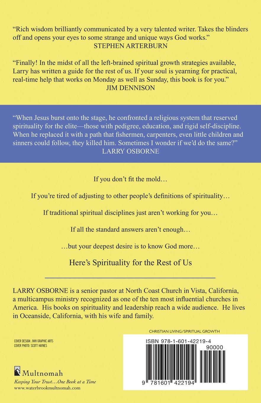 Rückseitencover Spirituality for the Rest of Us