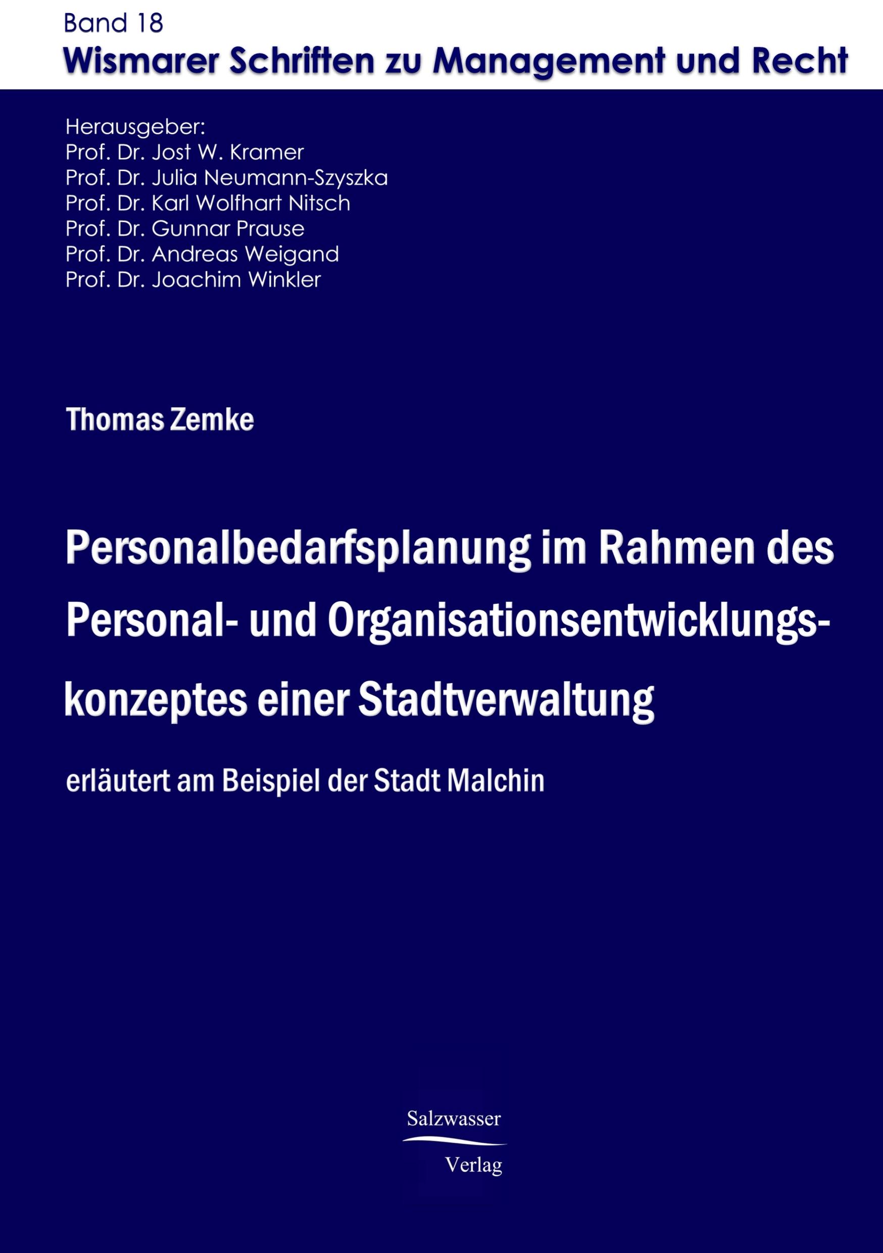 Vorderes Coverbild Personalbedarfsplanung im Rahmen des Personal- und Organisationsentwicklungskonzeptes einer Stadtverwaltung