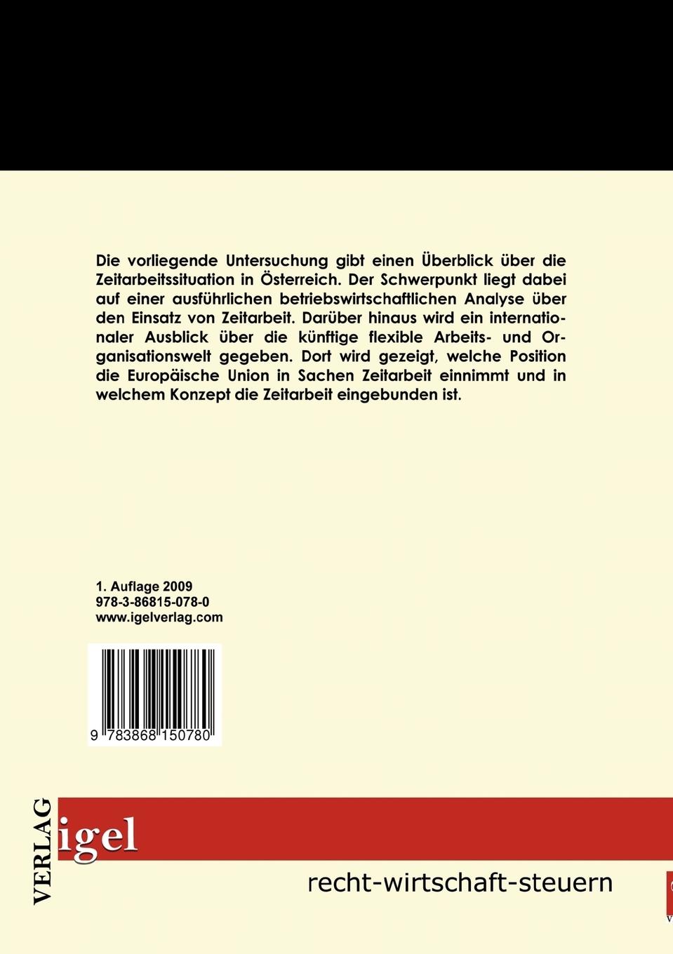 Rückseitencover Zeitarbeit in Österreich
