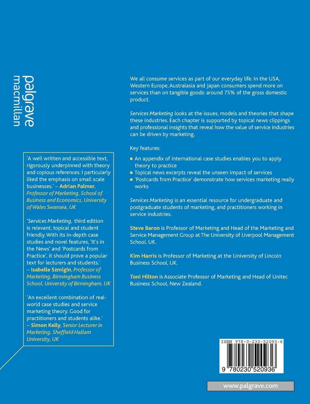 Rückseitencover Services Marketing