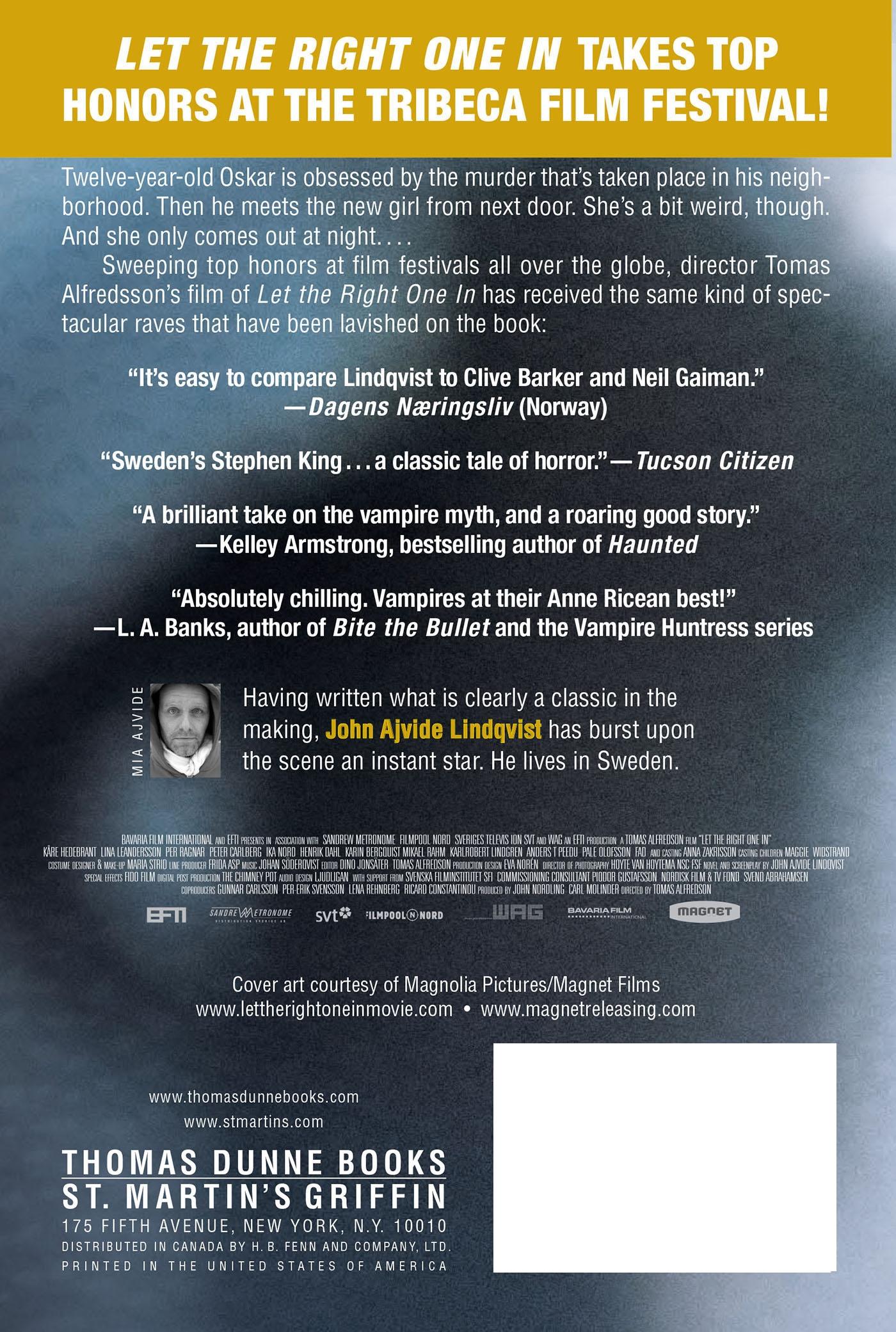 Rückseitencover Let the Right One in