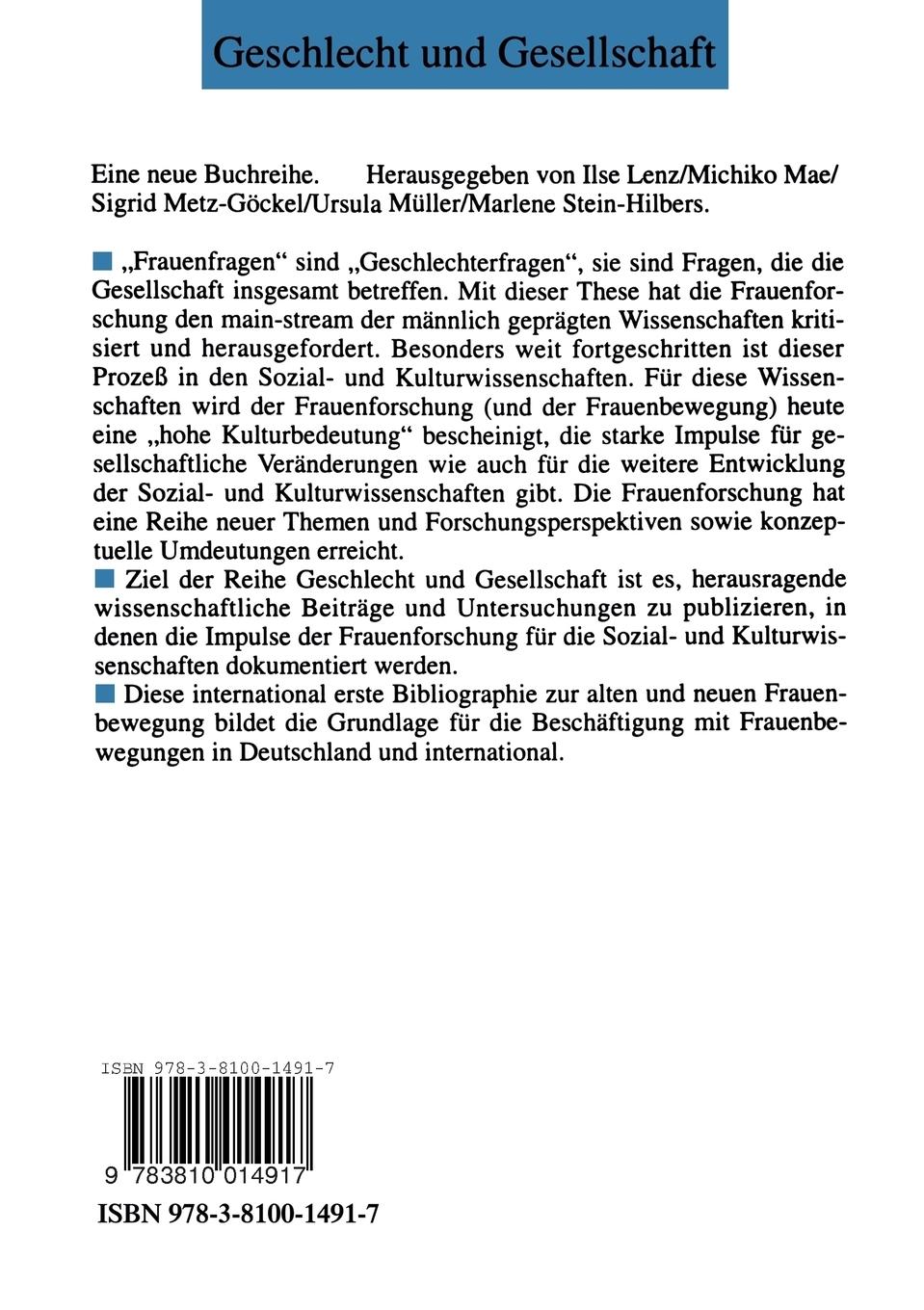 Rückseitencover Frauenbewegungen international