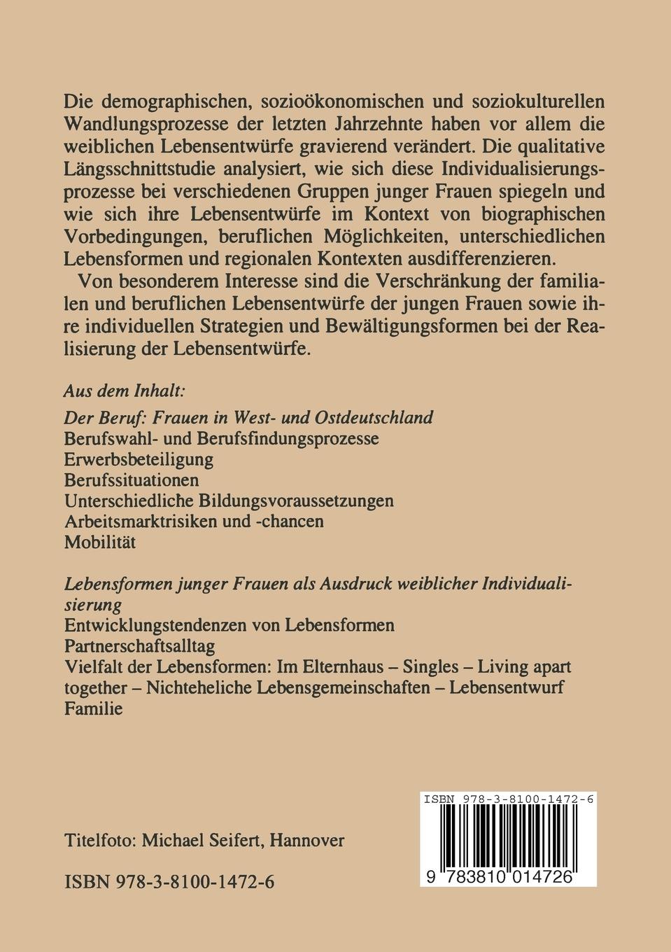 Rückseitencover Junge Frauen heute - Wie sie leben, was sie anders machen