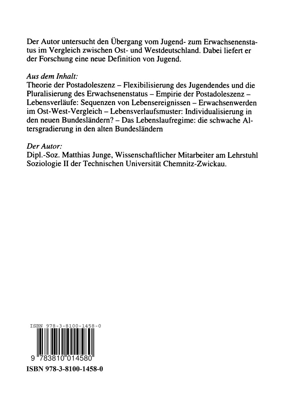 Rückseitencover Forever young?