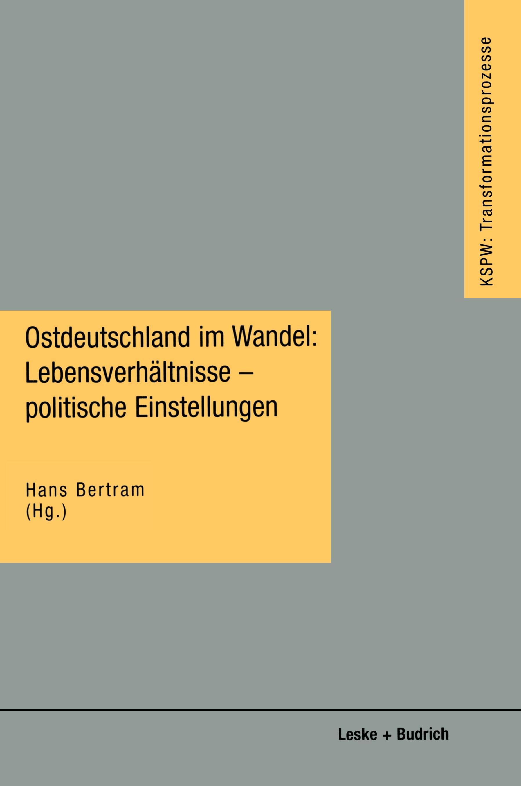 Vorderes Coverbild Ostdeutschland im Wandel: Lebensverhältnisse - politische Einstellungen