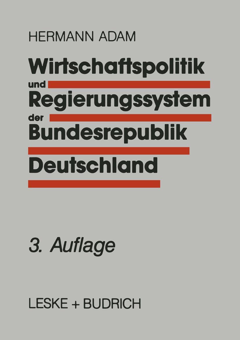Vorderes Coverbild Wirtschaftspolitik und Regierungssystem der Bundesrepublik Deutschland