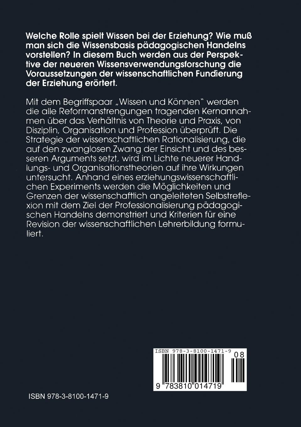 Rückseitencover Wissen und Können