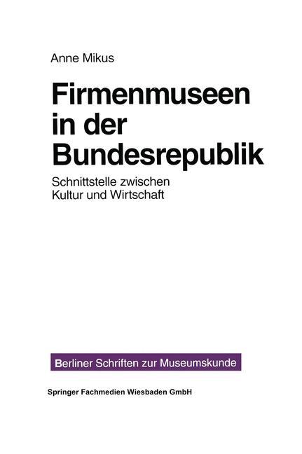Vorderes Coverbild Firmenmuseen in der BRD