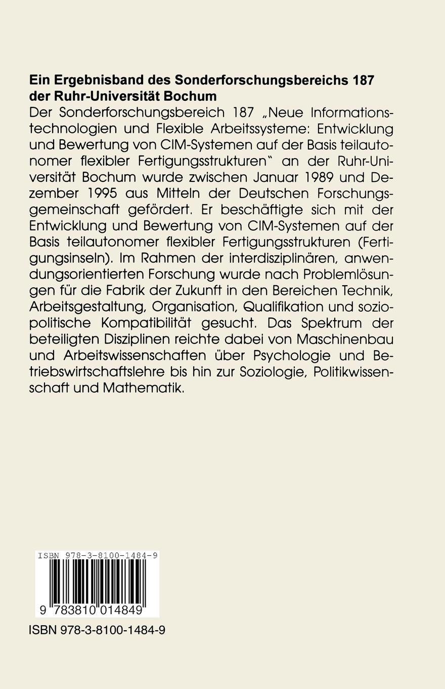 Rückseitencover Betriebliche Rationalisierung und ökonomische Rationalität