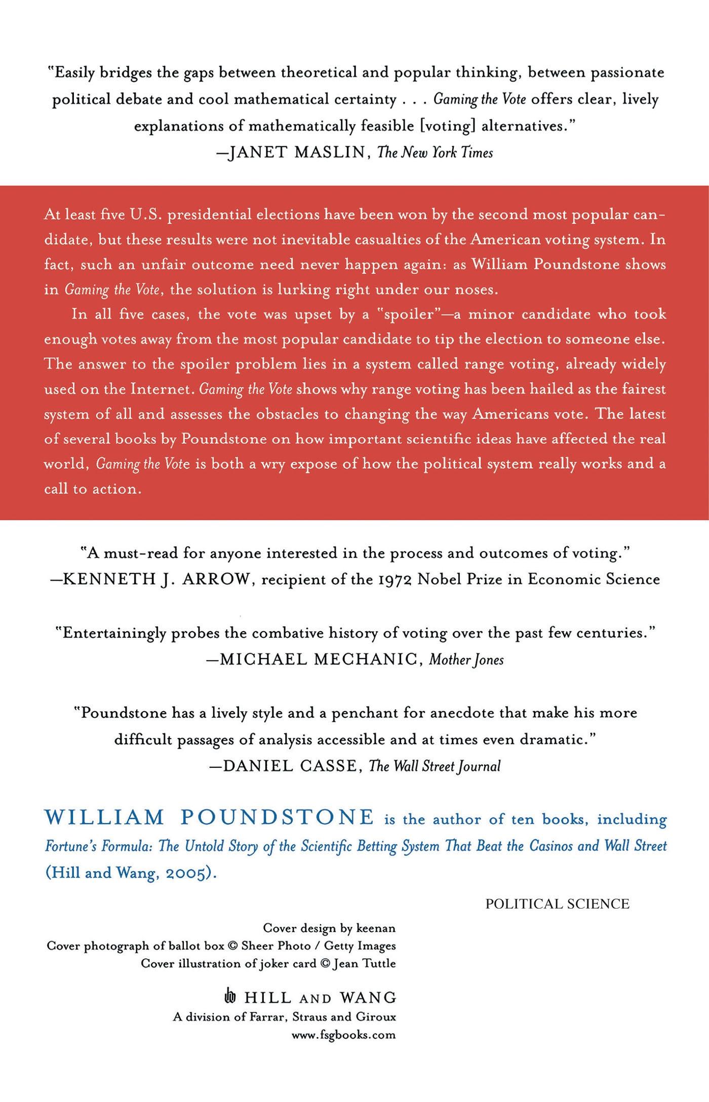 Rückseitencover Gaming the Vote