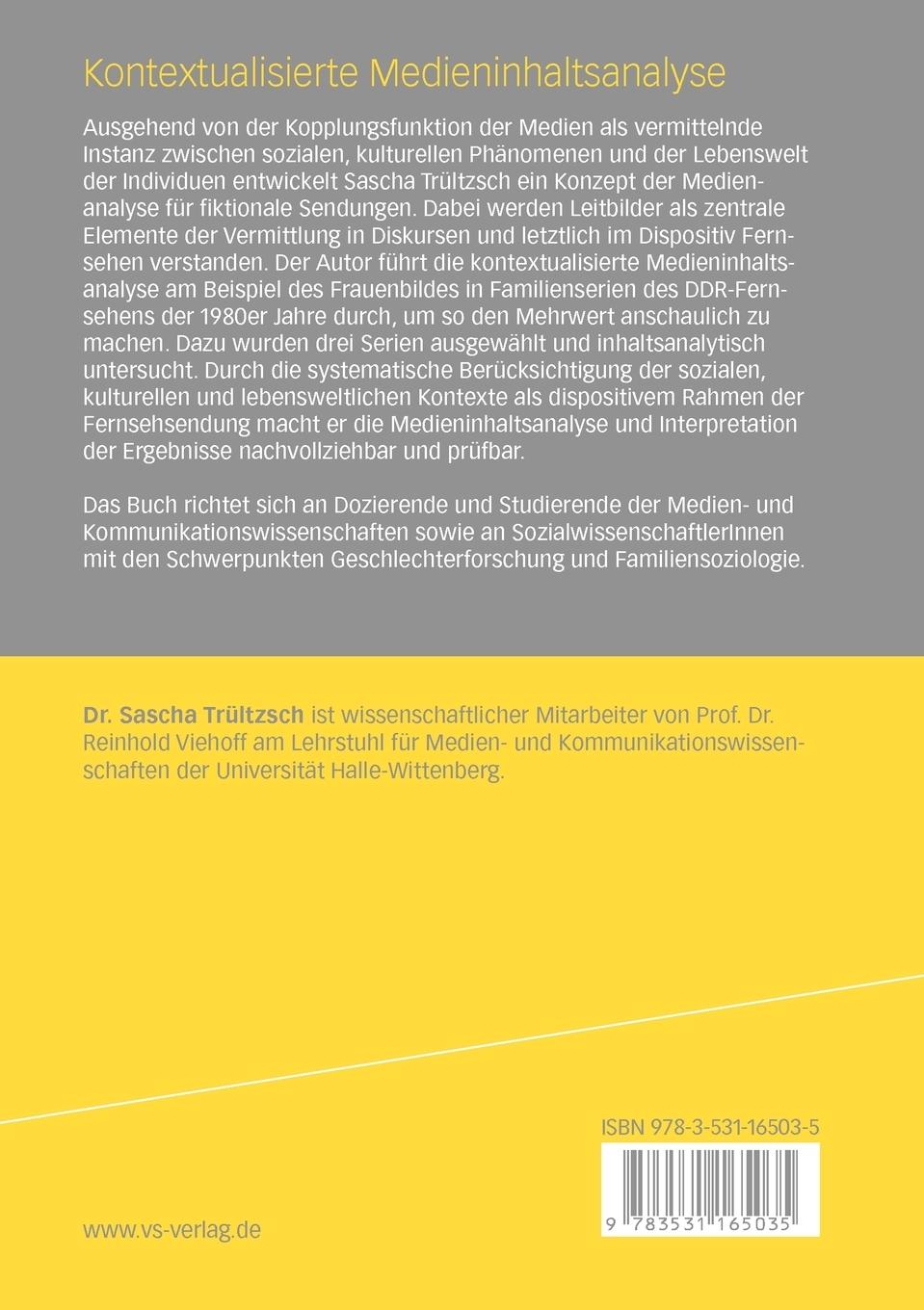 Rückseitencover Kontextualisierte Medieninhaltsanalyse