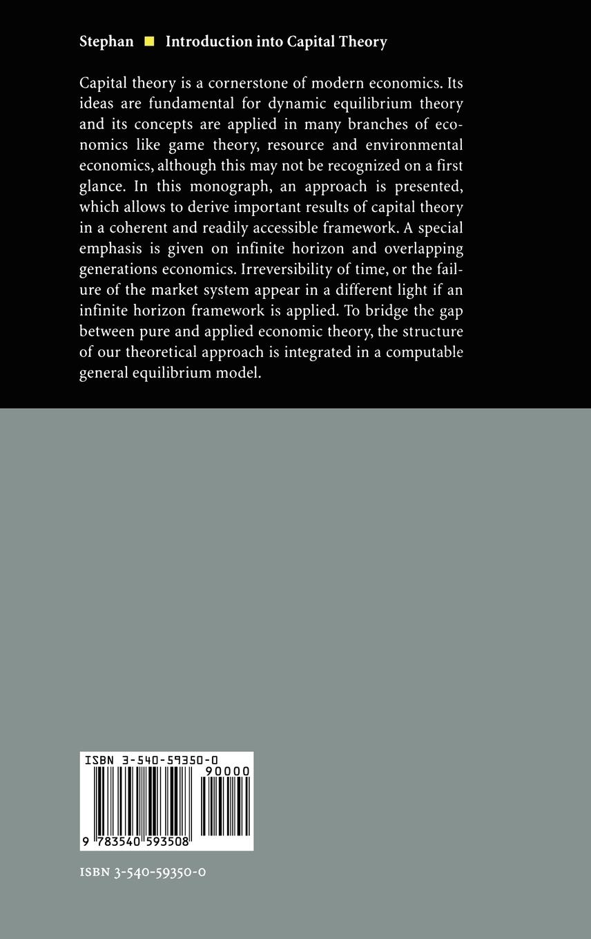 Rückseitencover Introduction into Capital Theory