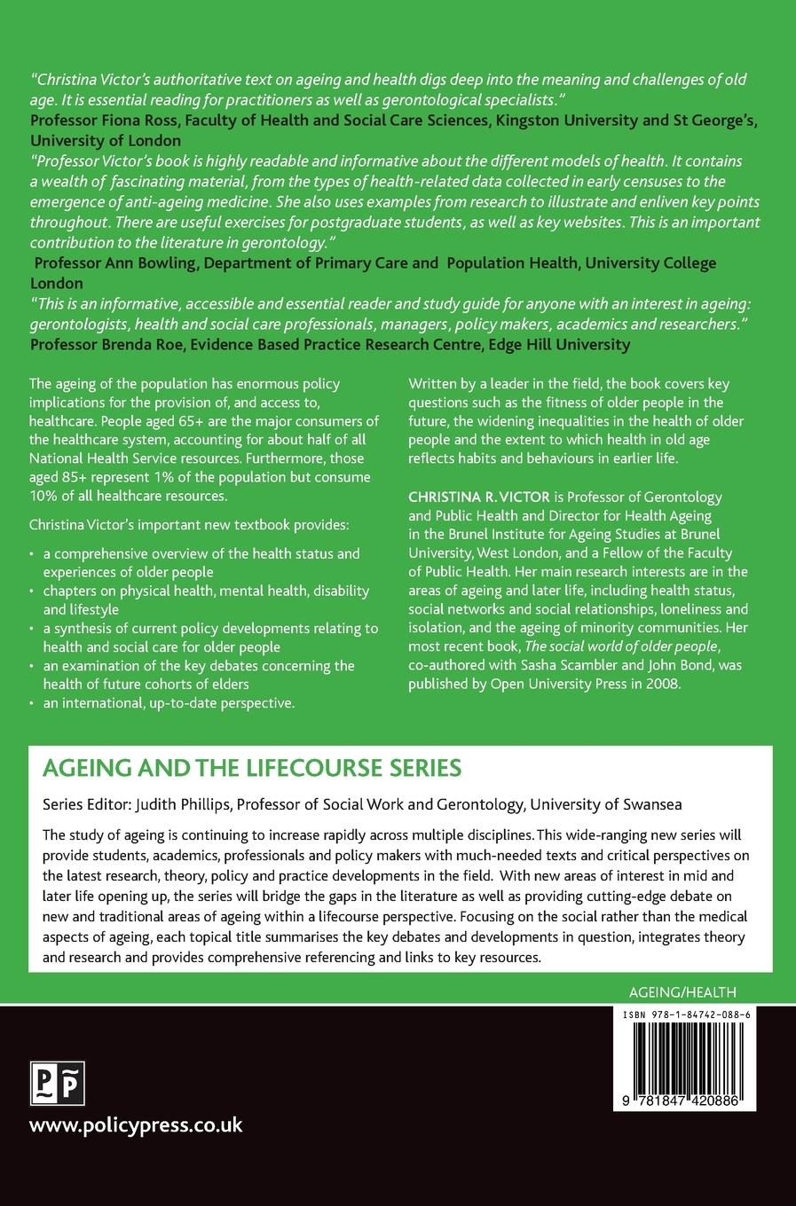 Rückseitencover Ageing, health and care