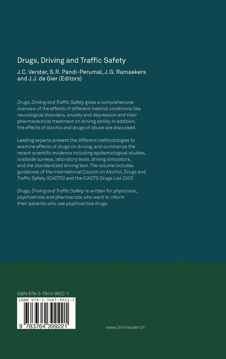 Rückseitencover Drugs, Driving and Traffic Safety