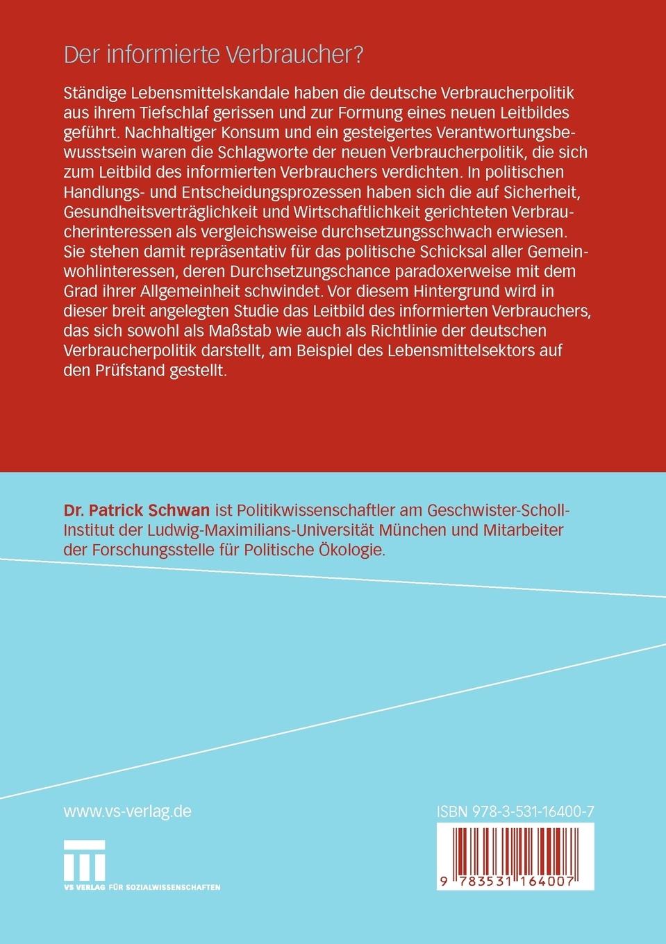 Rückseitencover Der informierte Verbraucher?