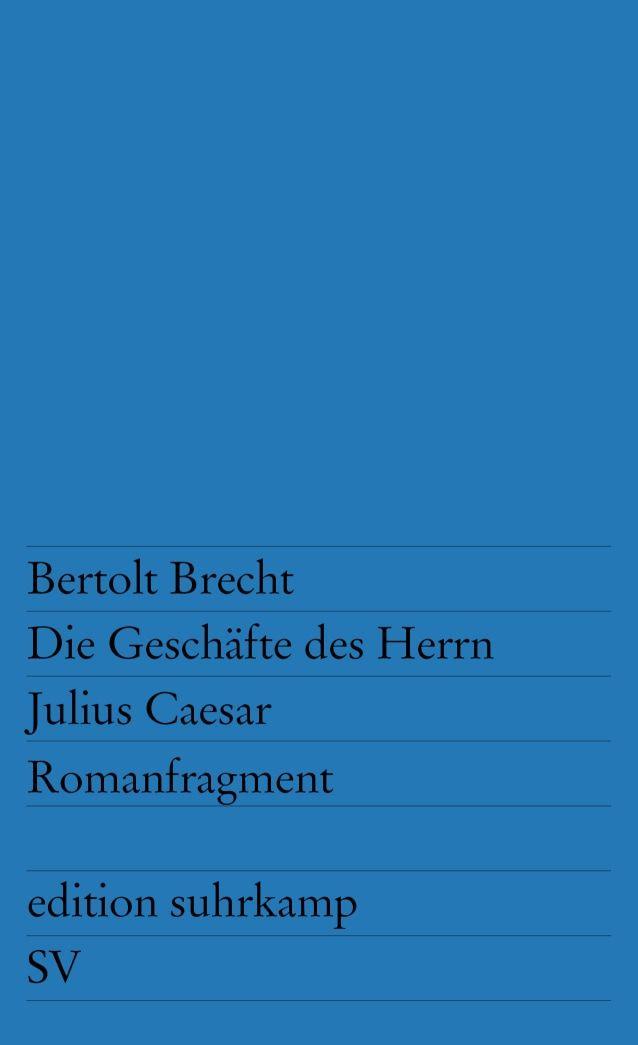 Vorderes Coverbild Die Geschäfte des Herrn Julius Caesar