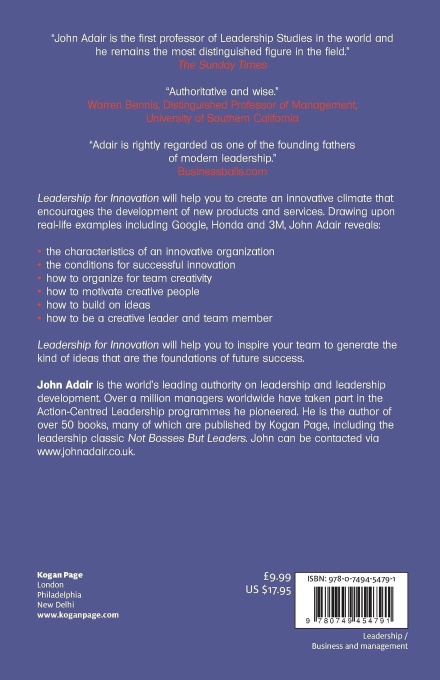 Rückseitencover Leadership for Innovation