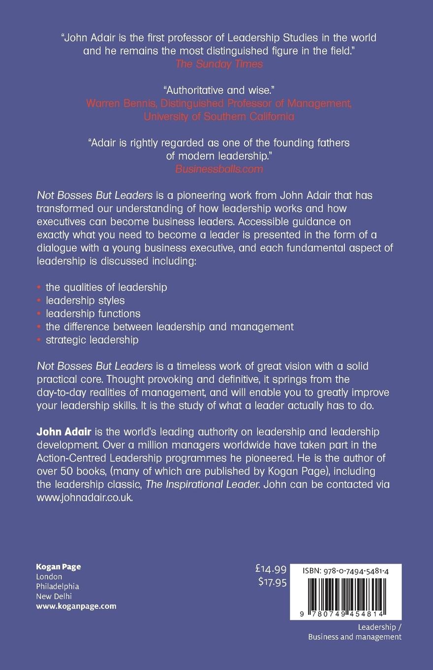 Rückseitencover Not Bosses But Leaders