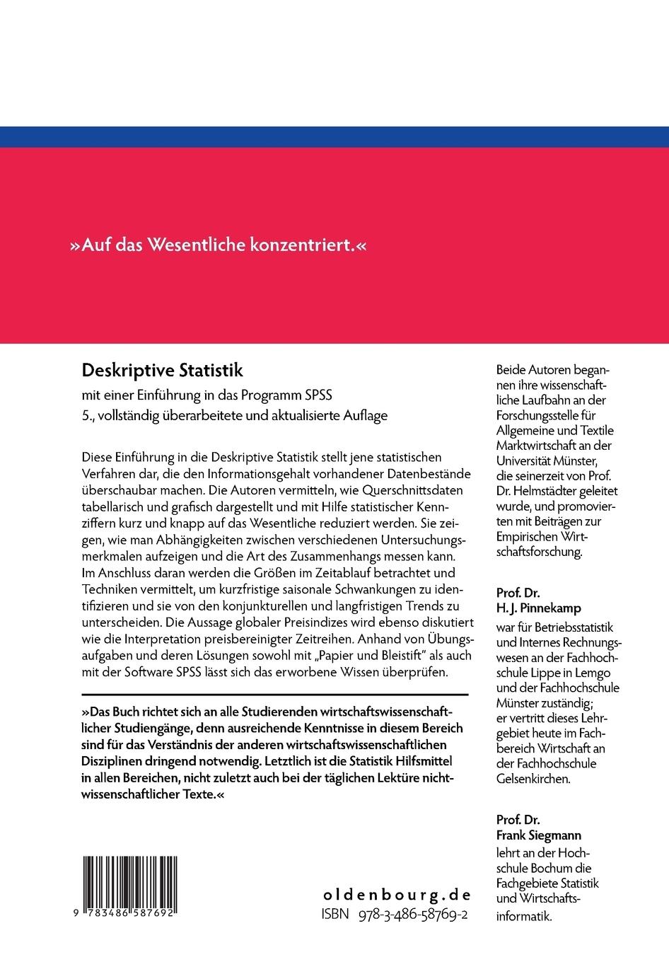 Rückseitencover Deskriptive Statistik
