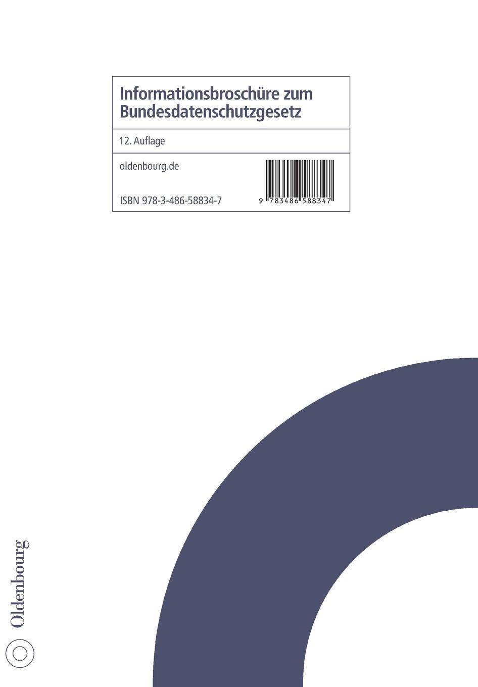 Rückseitencover Informationsbroschüre zum Bundesdatenschutzgesetz