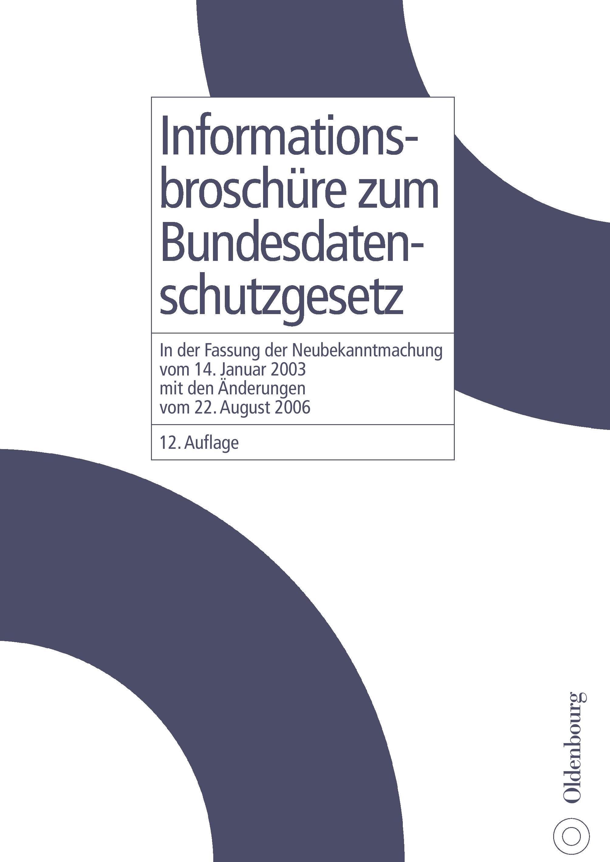 Vorderes Coverbild Informationsbroschüre zum Bundesdatenschutzgesetz