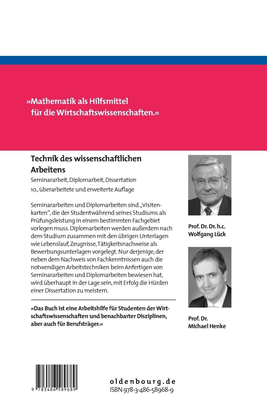 Rückseitencover Technik des wissenschaftlichen Arbeitens