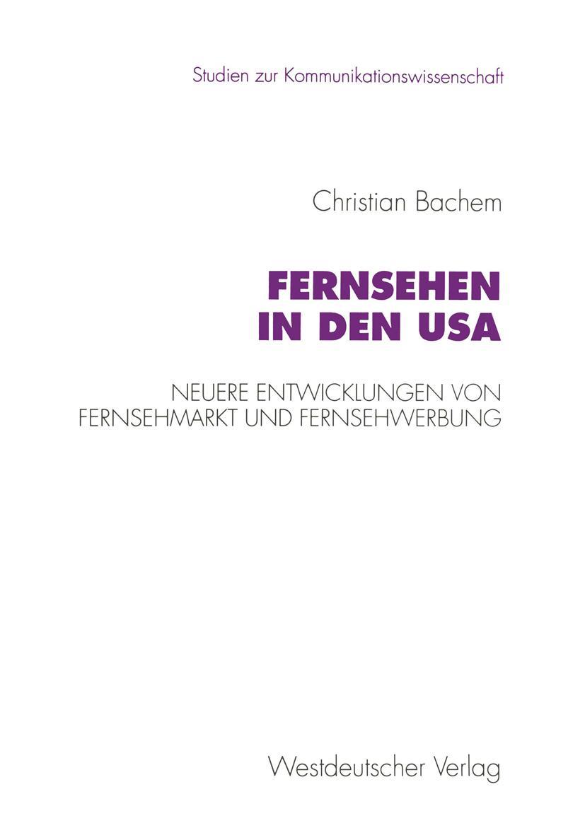 Vorderes Coverbild Fernsehen in den USA