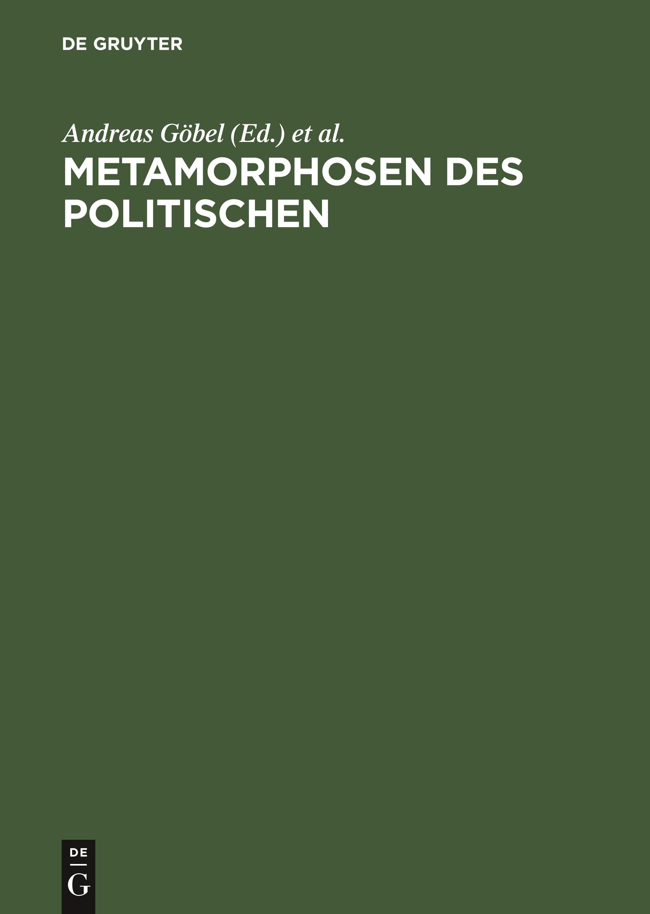 Vorderes Coverbild Metamorphosen des Politischen