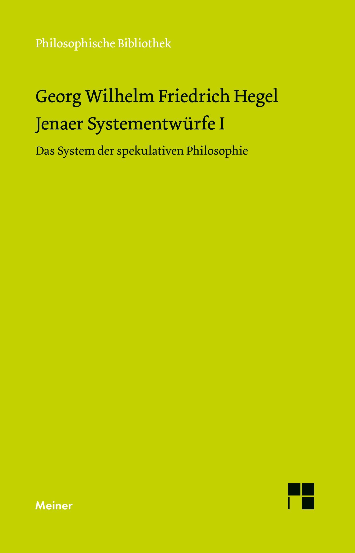 Vorderes Coverbild Jenaer Systementwürfe I
