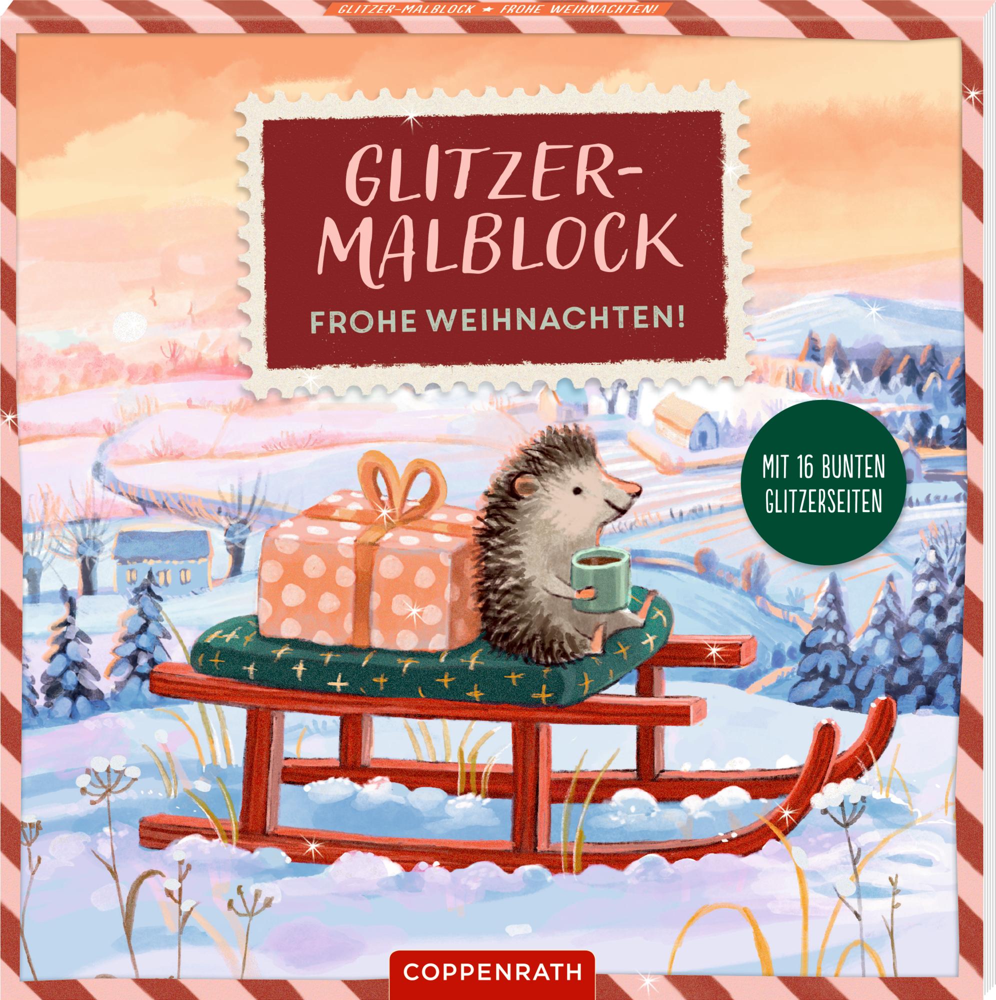 Vorderes Coverbild Glitzer-Malblock - Frohe Weihnachten!