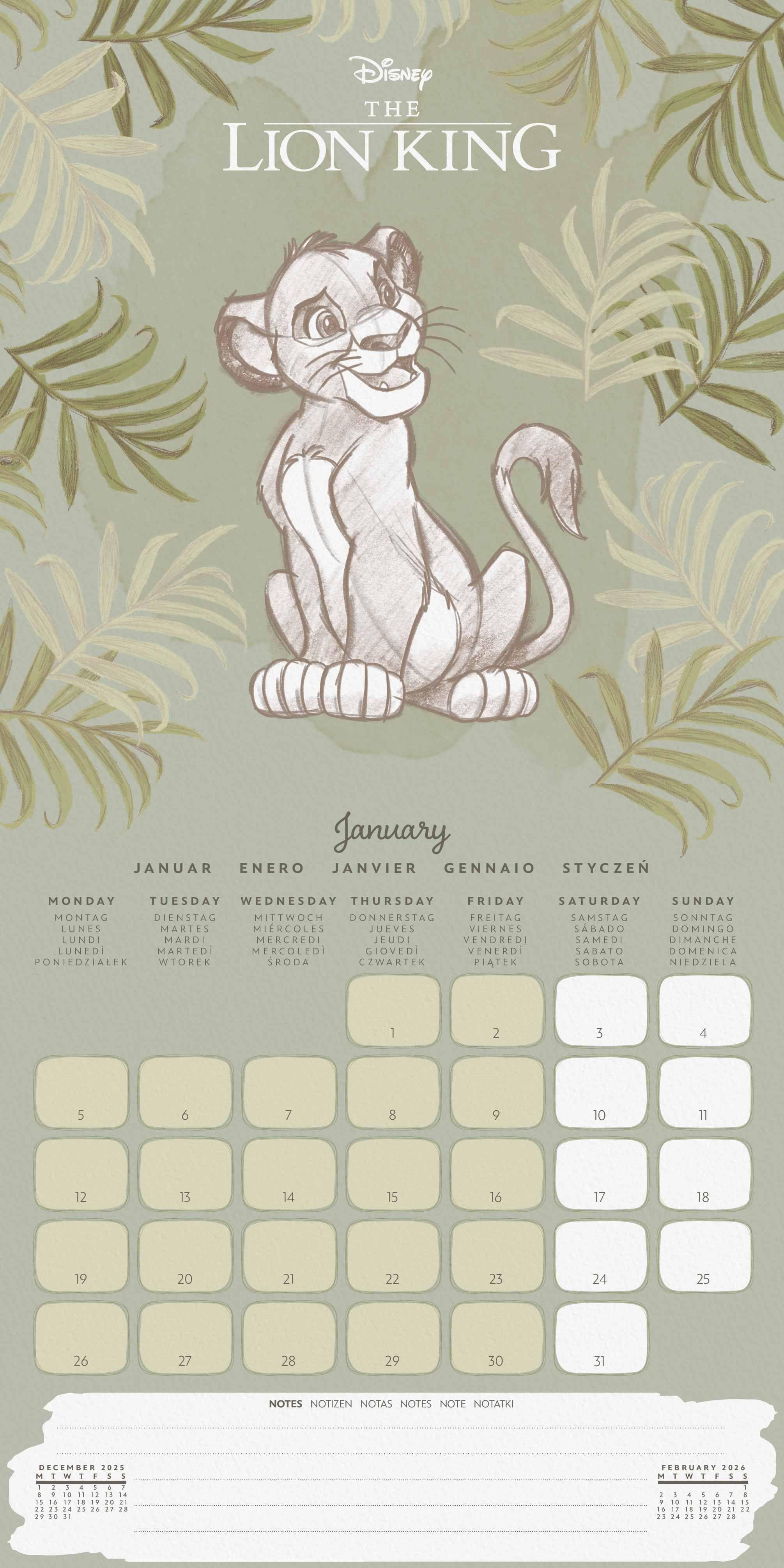 Beispielinhalt (Bild) DISNEY CLASSICS - Broschürenkalender im Format 30 x 30