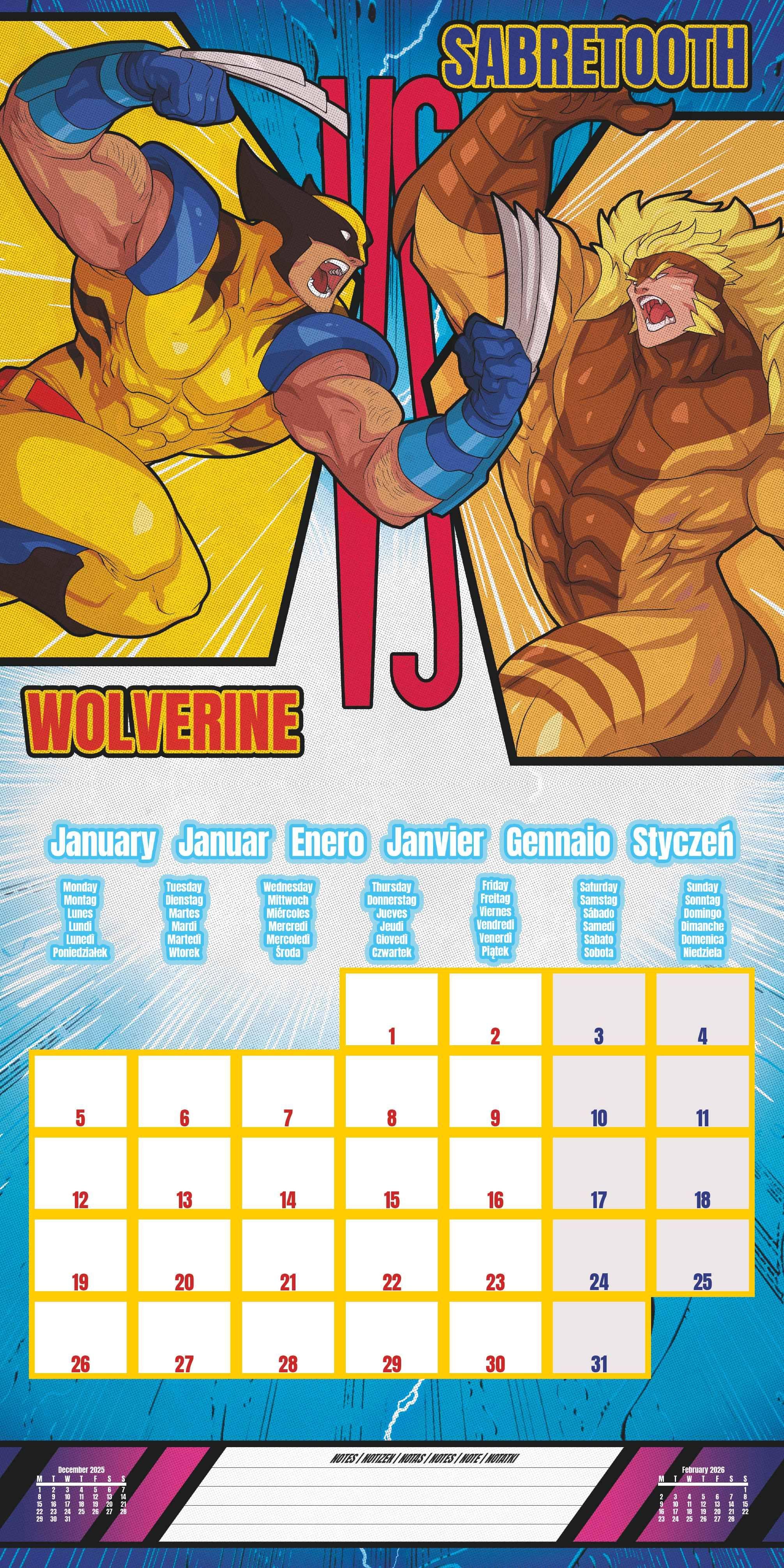 Beispielinhalt (Bild) MARVEL - Broschürenkalender im Format 30 x 30