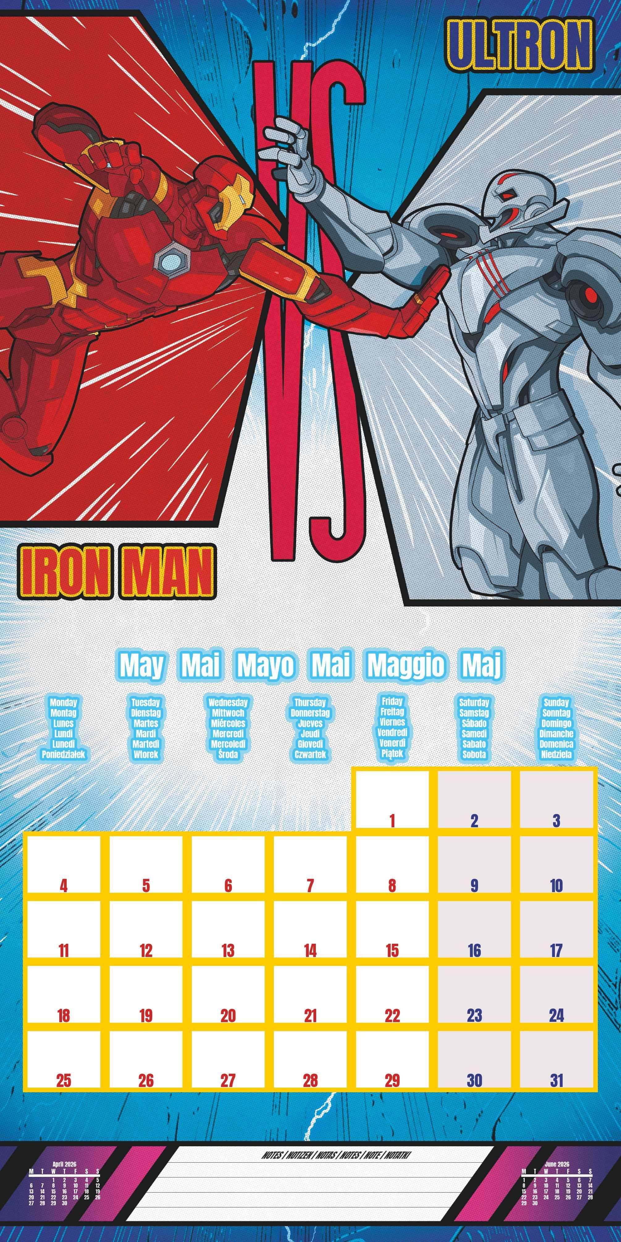 Beispielinhalt (Bild) MARVEL - Broschürenkalender im Format 30 x 30