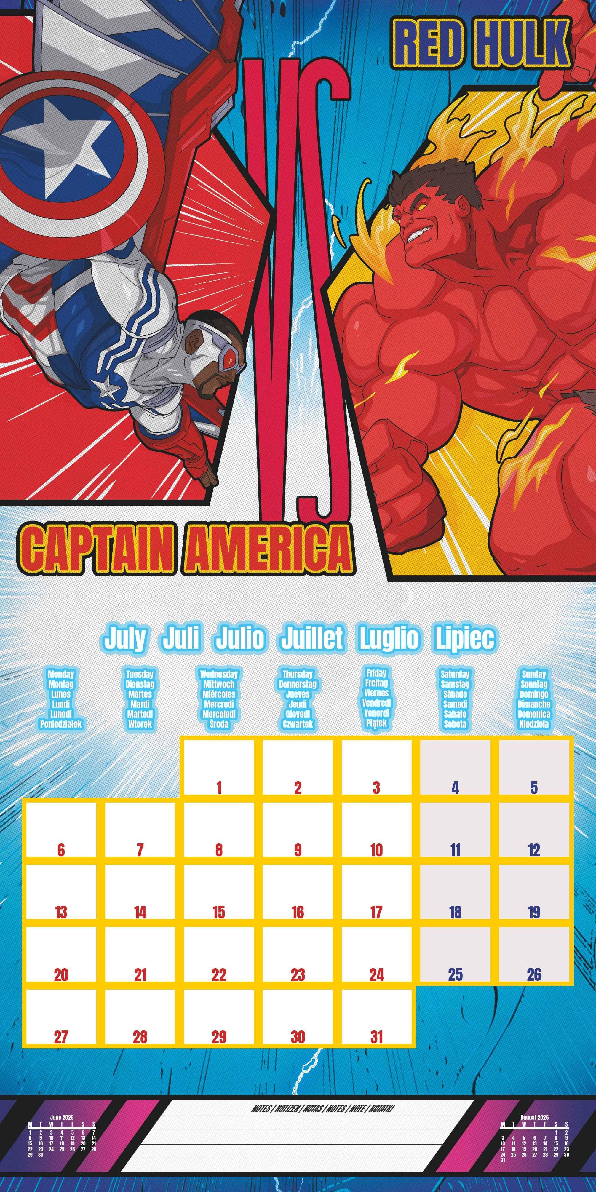 Beispielinhalt (Bild) MARVEL - Broschürenkalender im Format 30 x 30