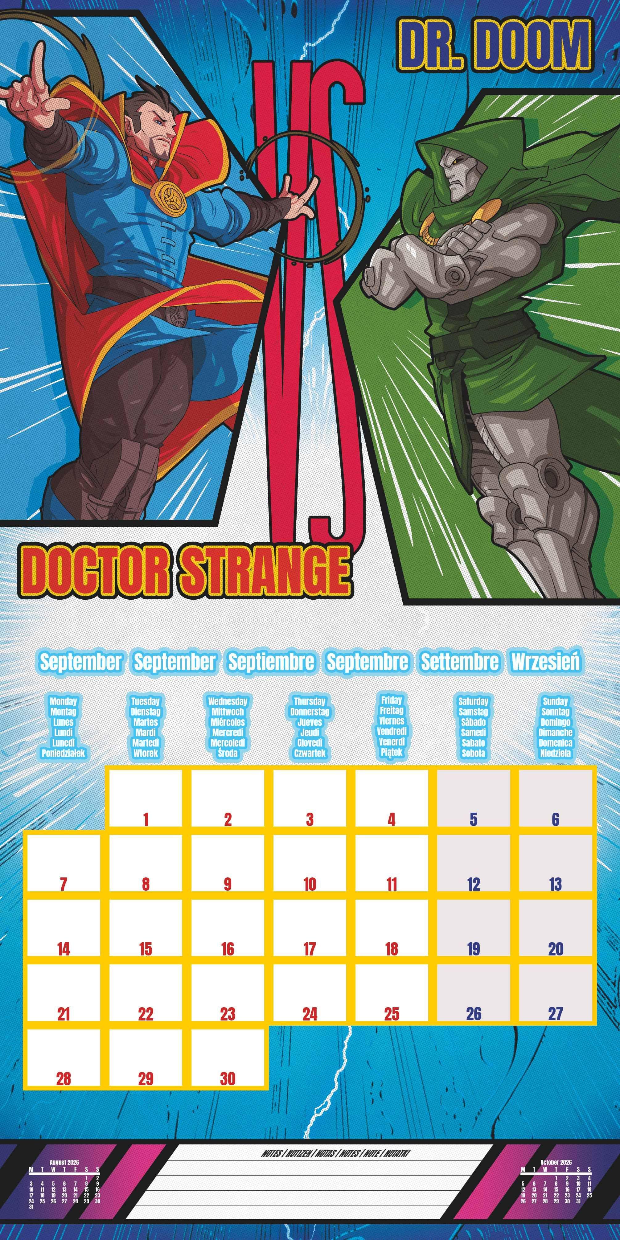 Beispielinhalt (Bild) MARVEL - Broschürenkalender im Format 30 x 30