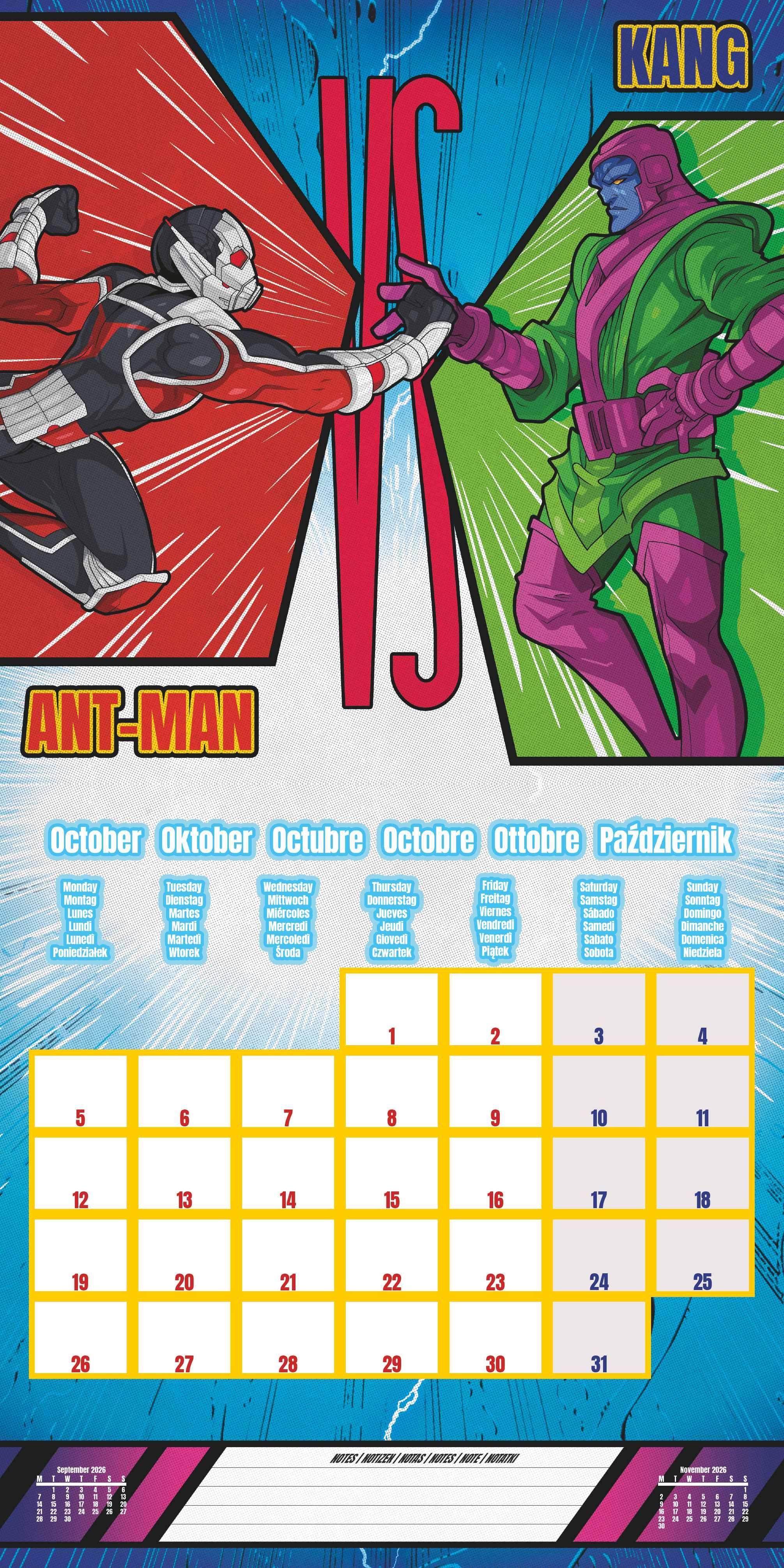 Beispielinhalt (Bild) MARVEL - Broschürenkalender im Format 30 x 30