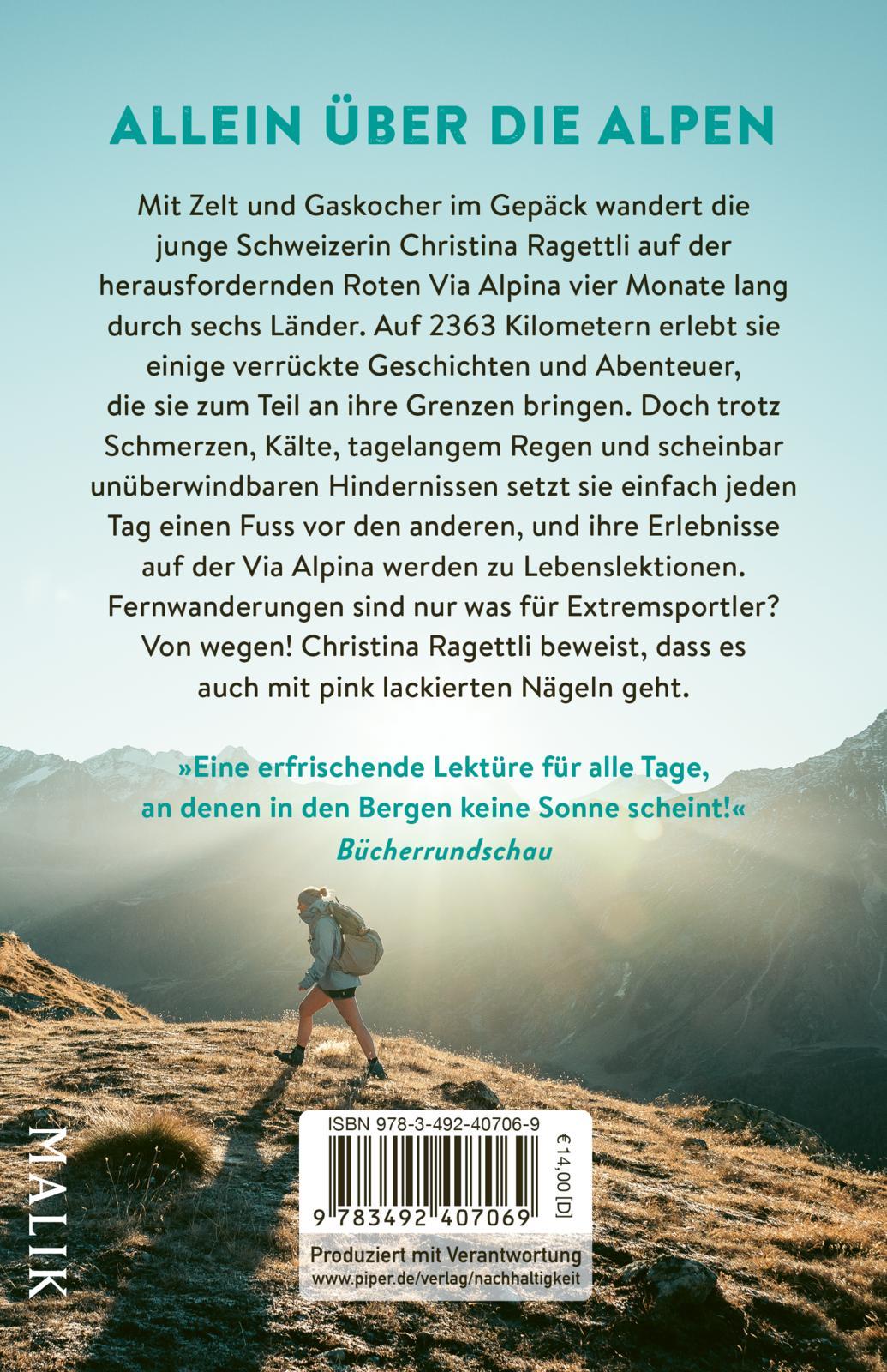 Rückseitencover VON WEGEN. Allein auf der Via Alpina - 2363 Kilometer zu Fuss von Triest nach Monaco